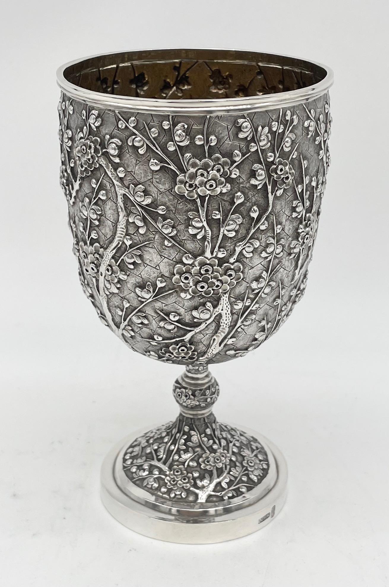 Chinese Export Silver Goblet In Good Condition For Sale In London, GB