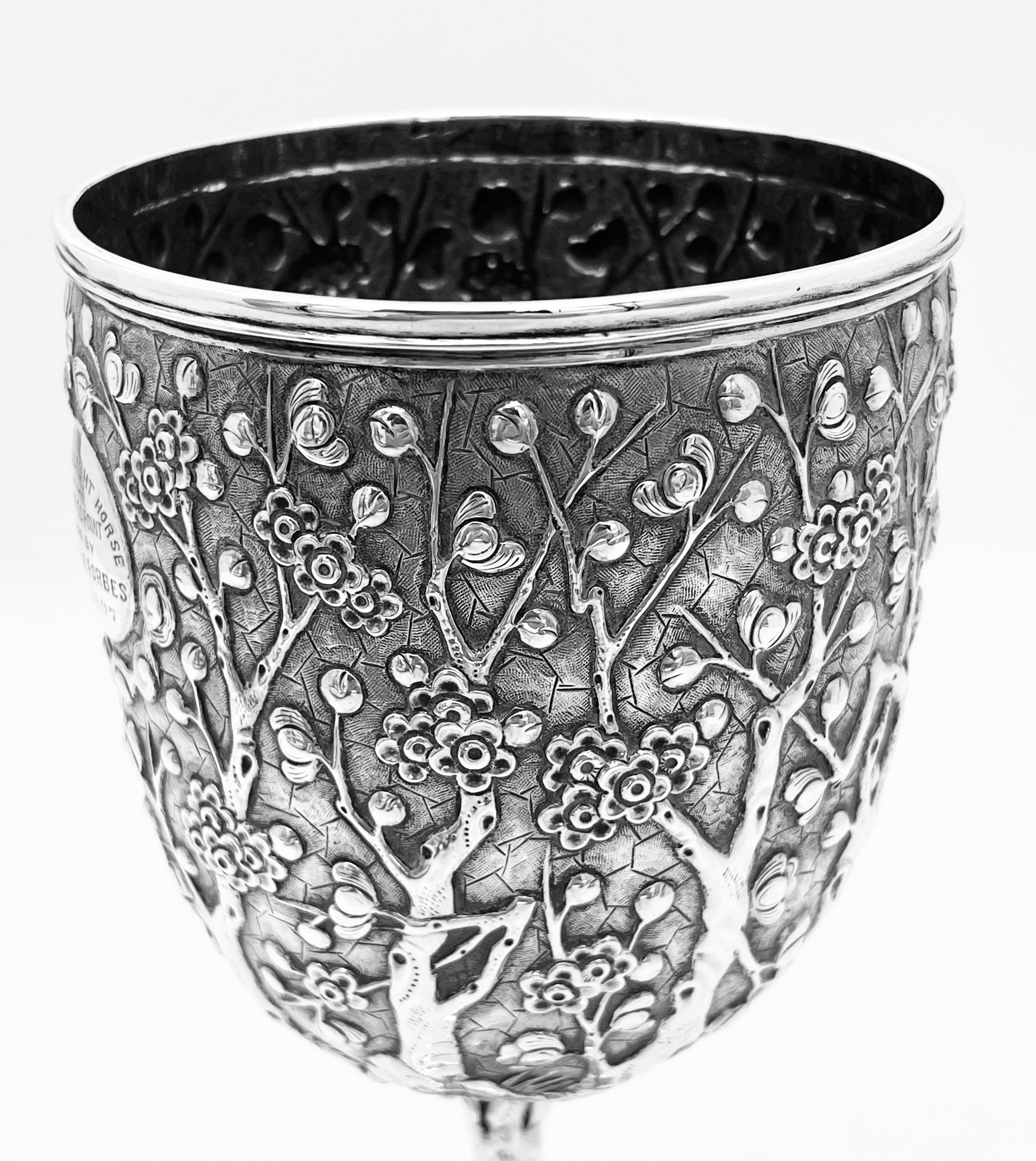 19th Century Chinese Export Silver Goblet For Sale