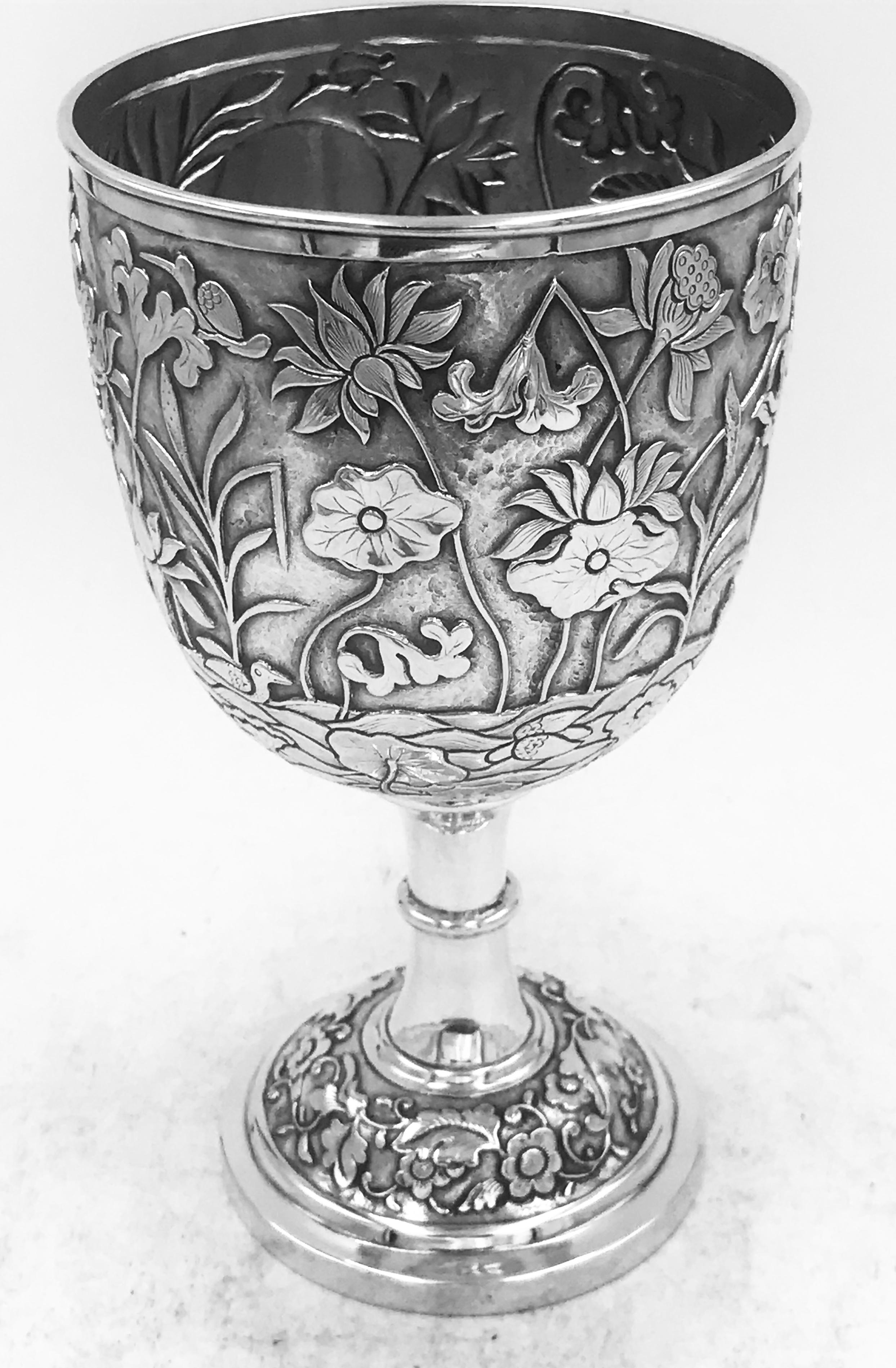 Chinese Export Silver Goblet 1