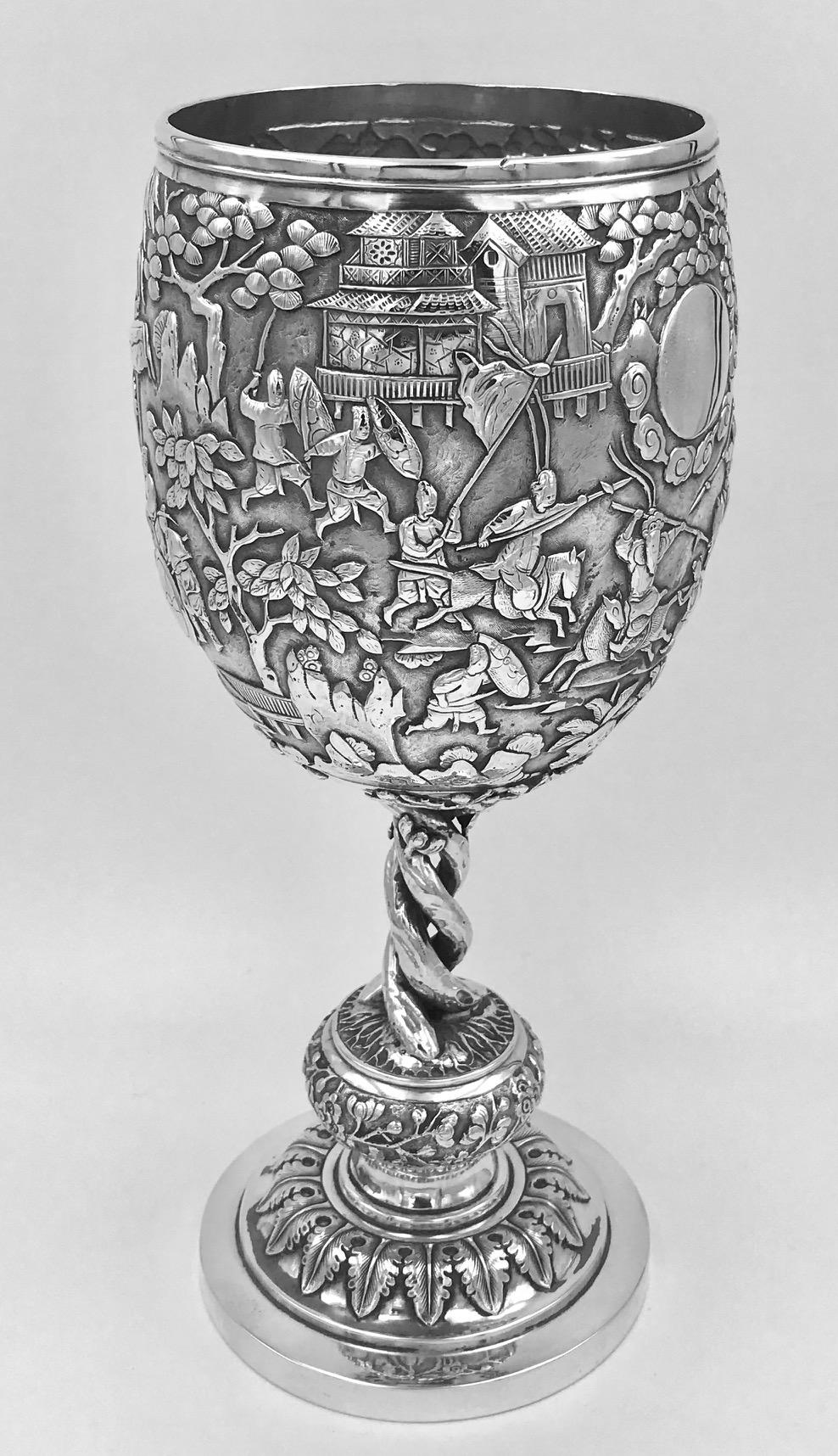Late 19th Century Chinese Export Silver Goblet