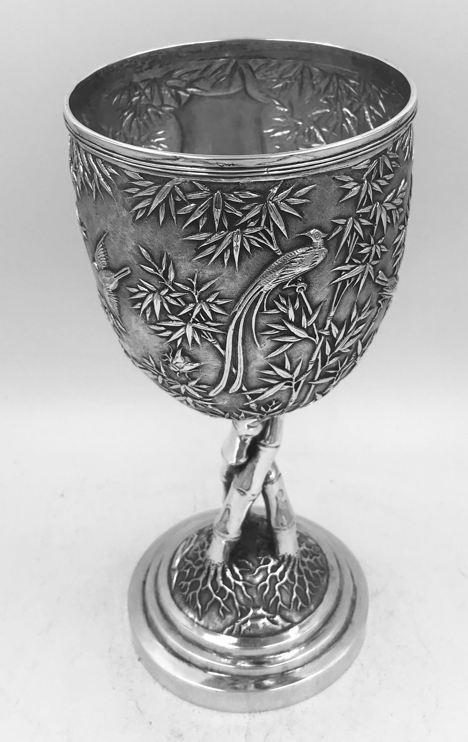 19th Century Chinese Export Silver Goblet