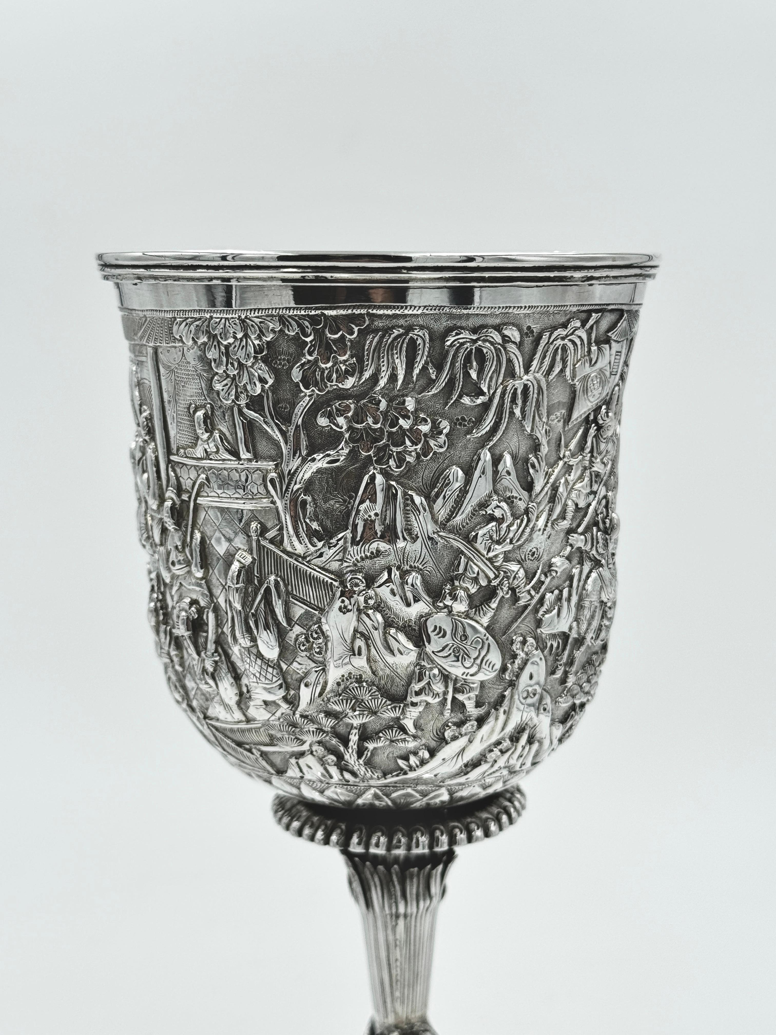 Chinese Export Silver Goblet For Sale 1