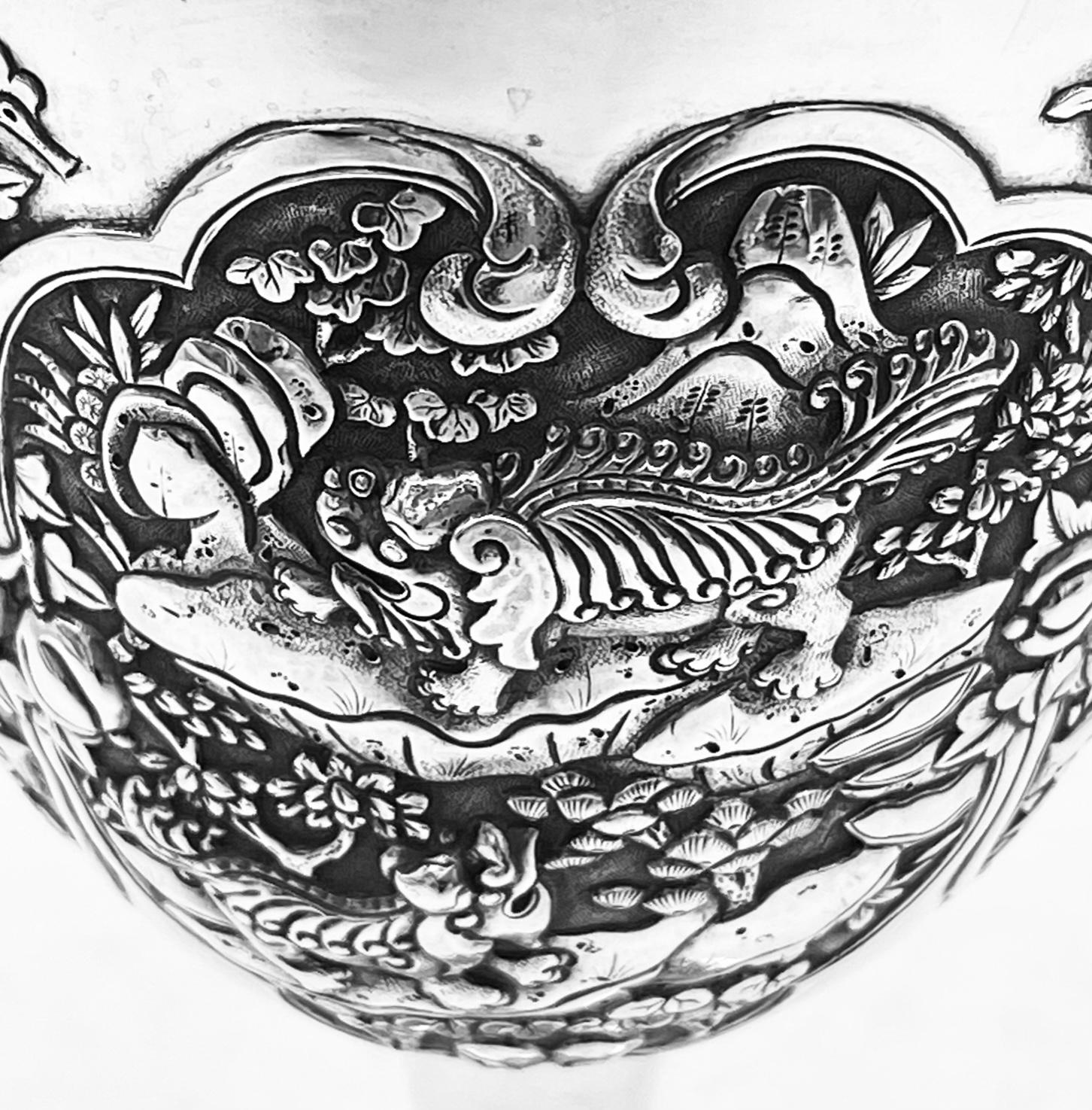 Milieu du XIXe siècle Gobelet en argent d'exportation chinois en vente