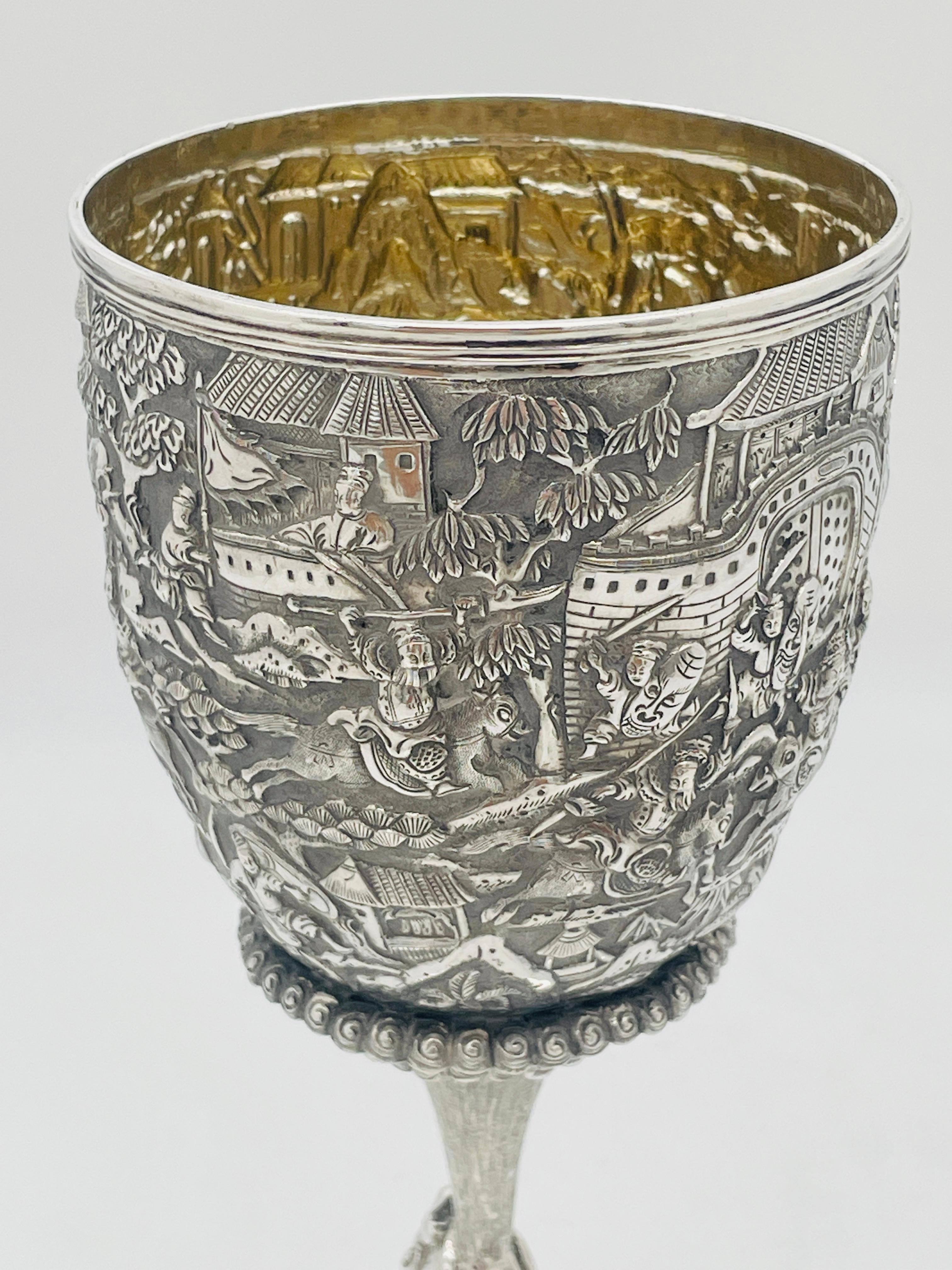 Chinese Export Silver Goblet For Sale 2