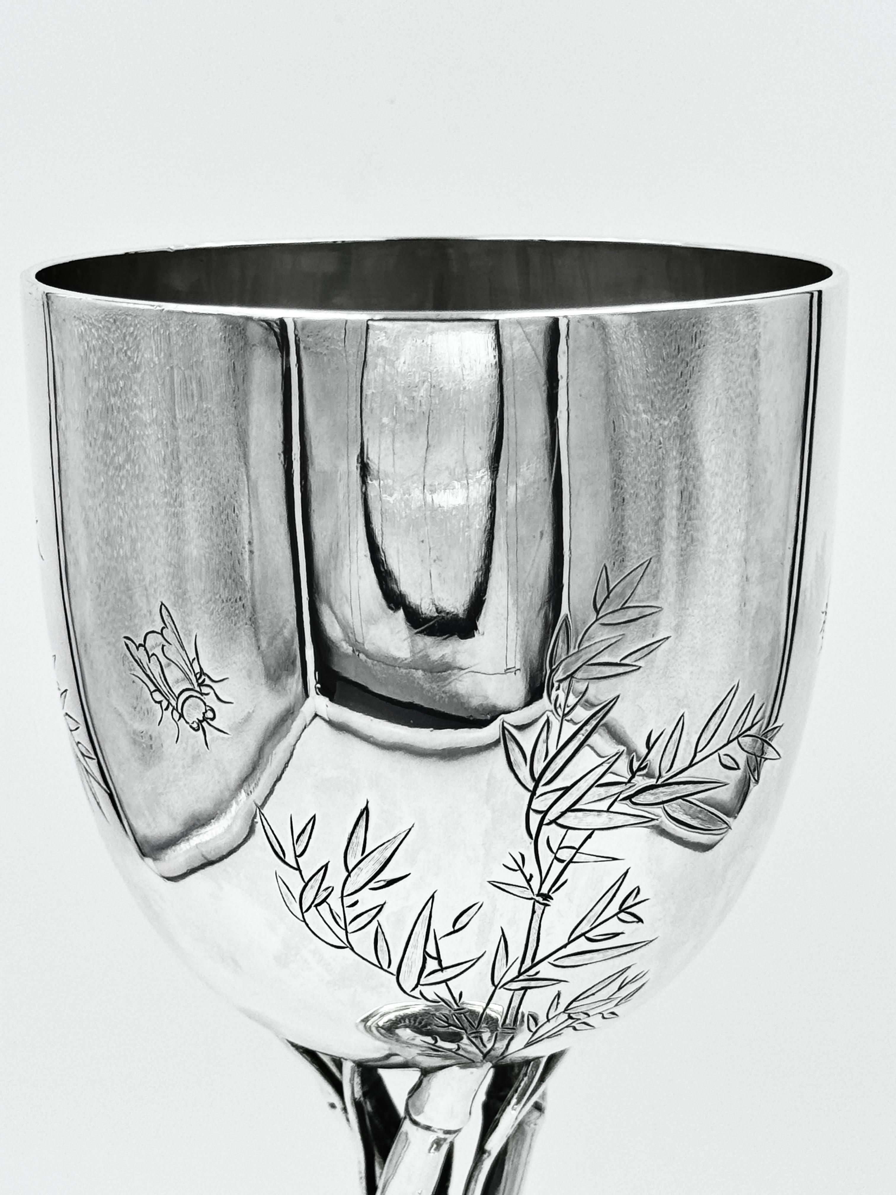 Copa china de plata de exportación Fines del siglo XIX en venta