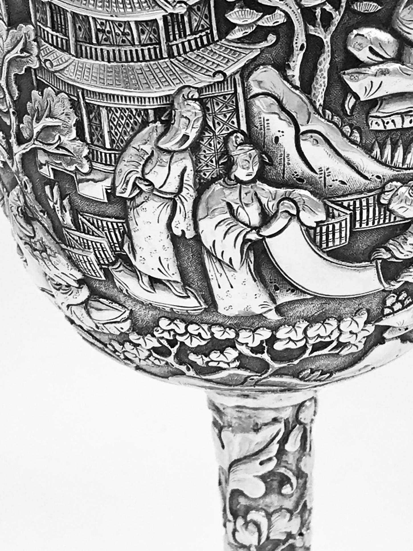Chinese Export Silver Goblet 2