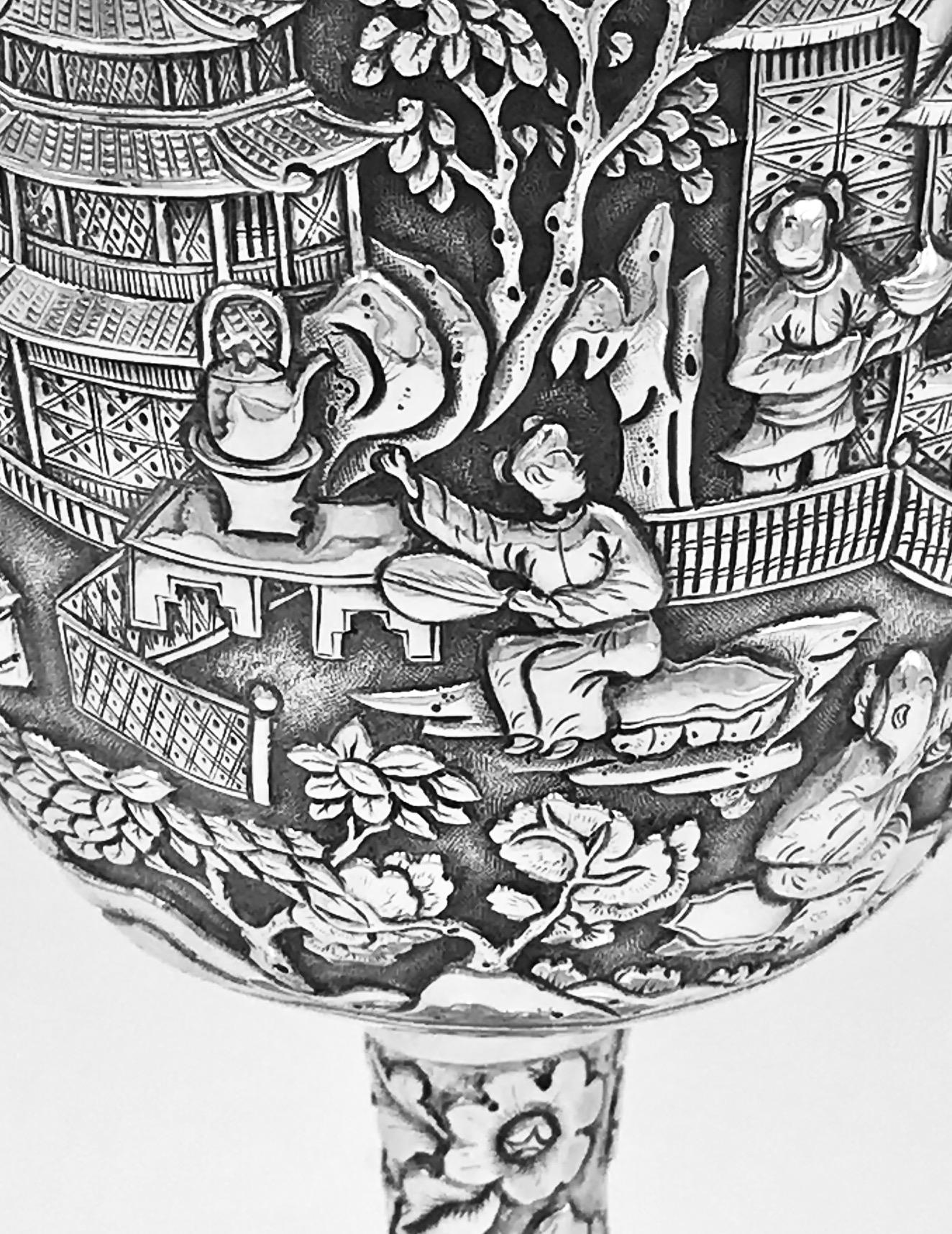 Chinese Export Silver Goblet 4
