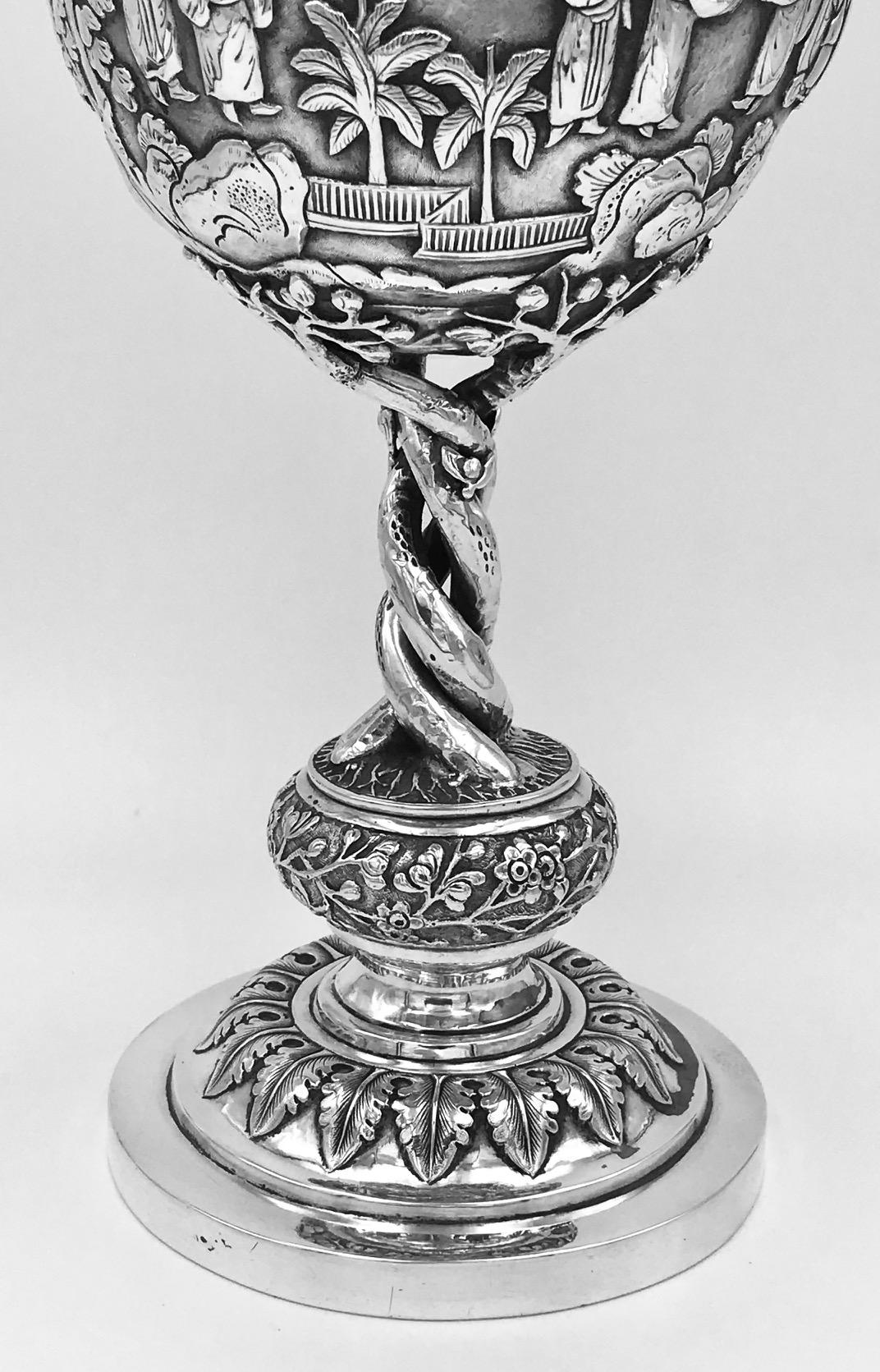 Chinese Export Silver Goblet 4