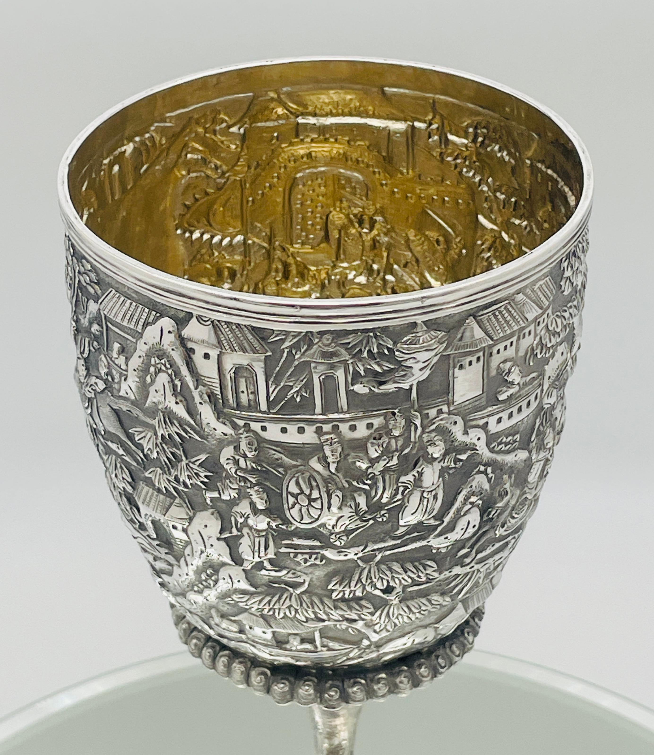 Chinese Export Silver Goblet For Sale 5