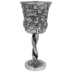 Antique Chinese Export Silver Goblet
