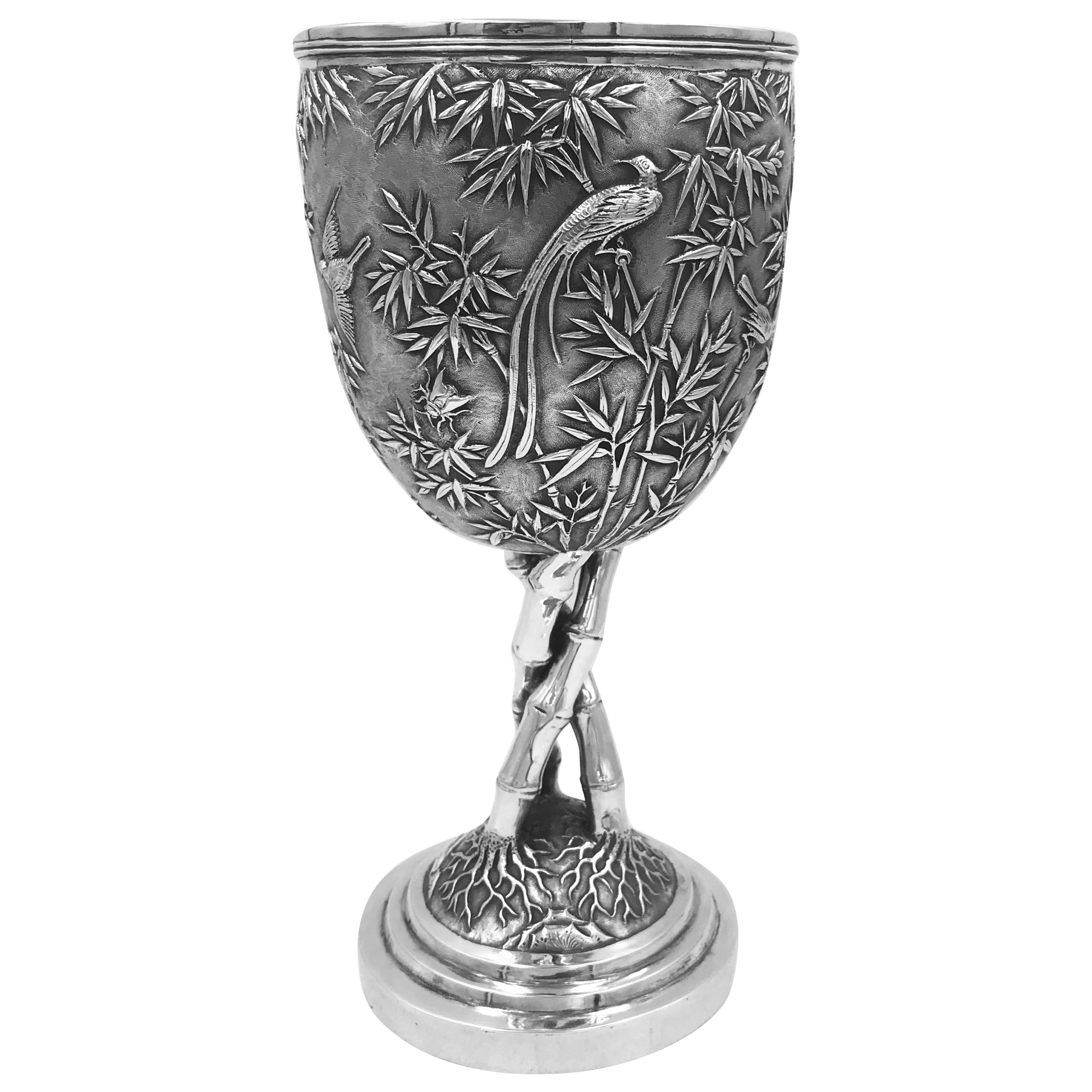 Chinese Export Silver Goblet