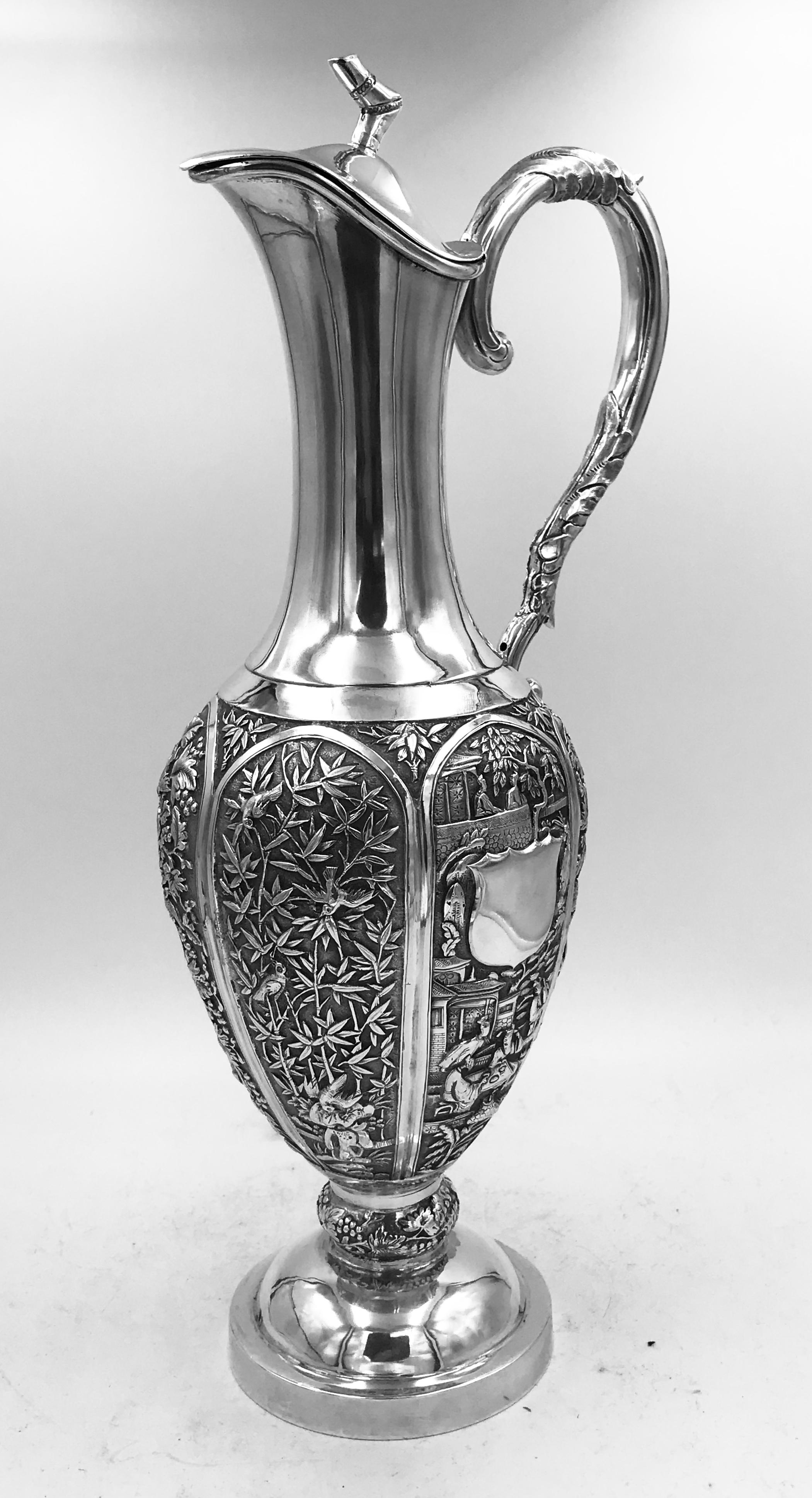 Late 19th Century Chinese Export Silver Jug