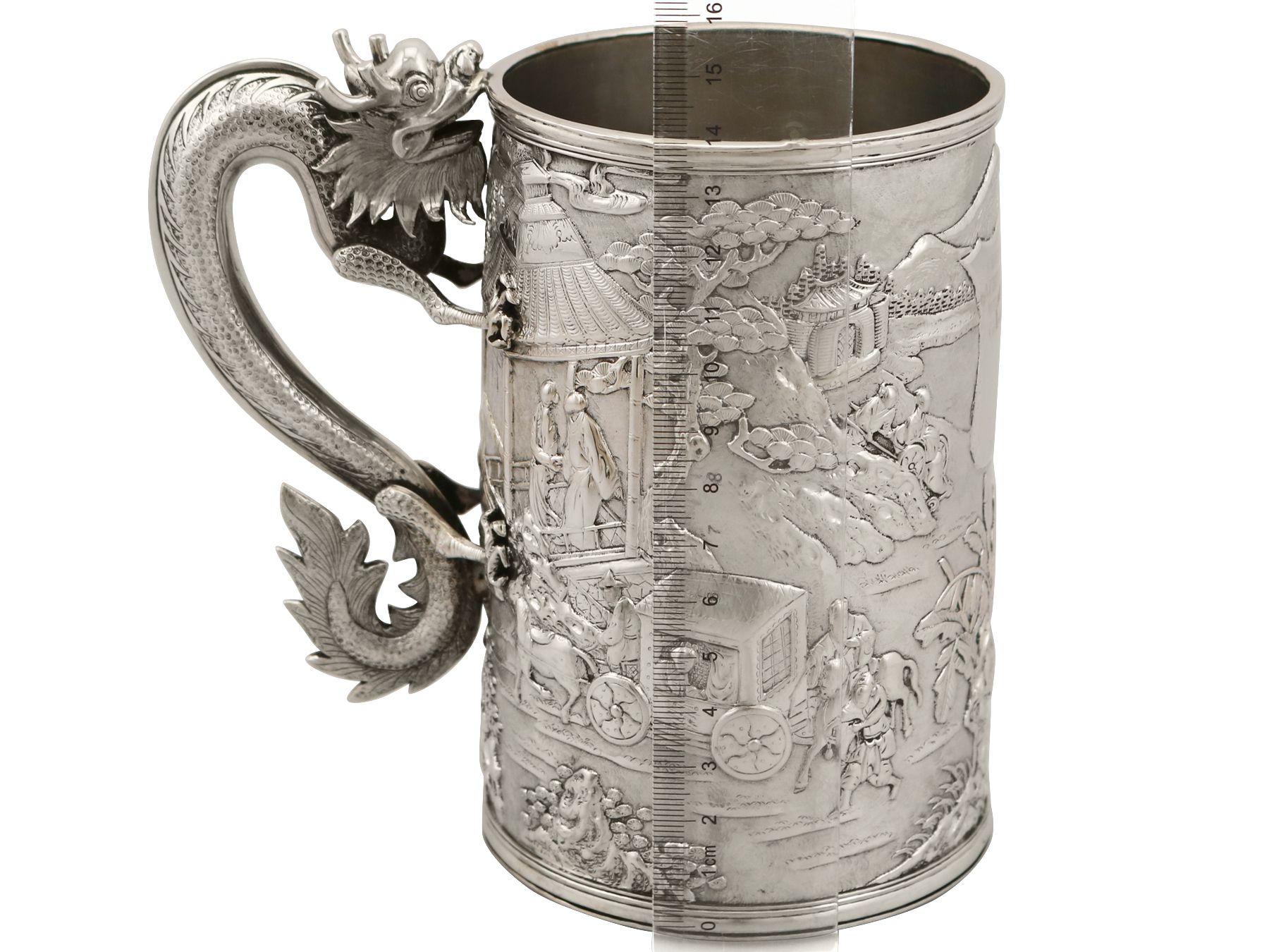 Chinese Export Silver Mug Antique, Circa 1900 11