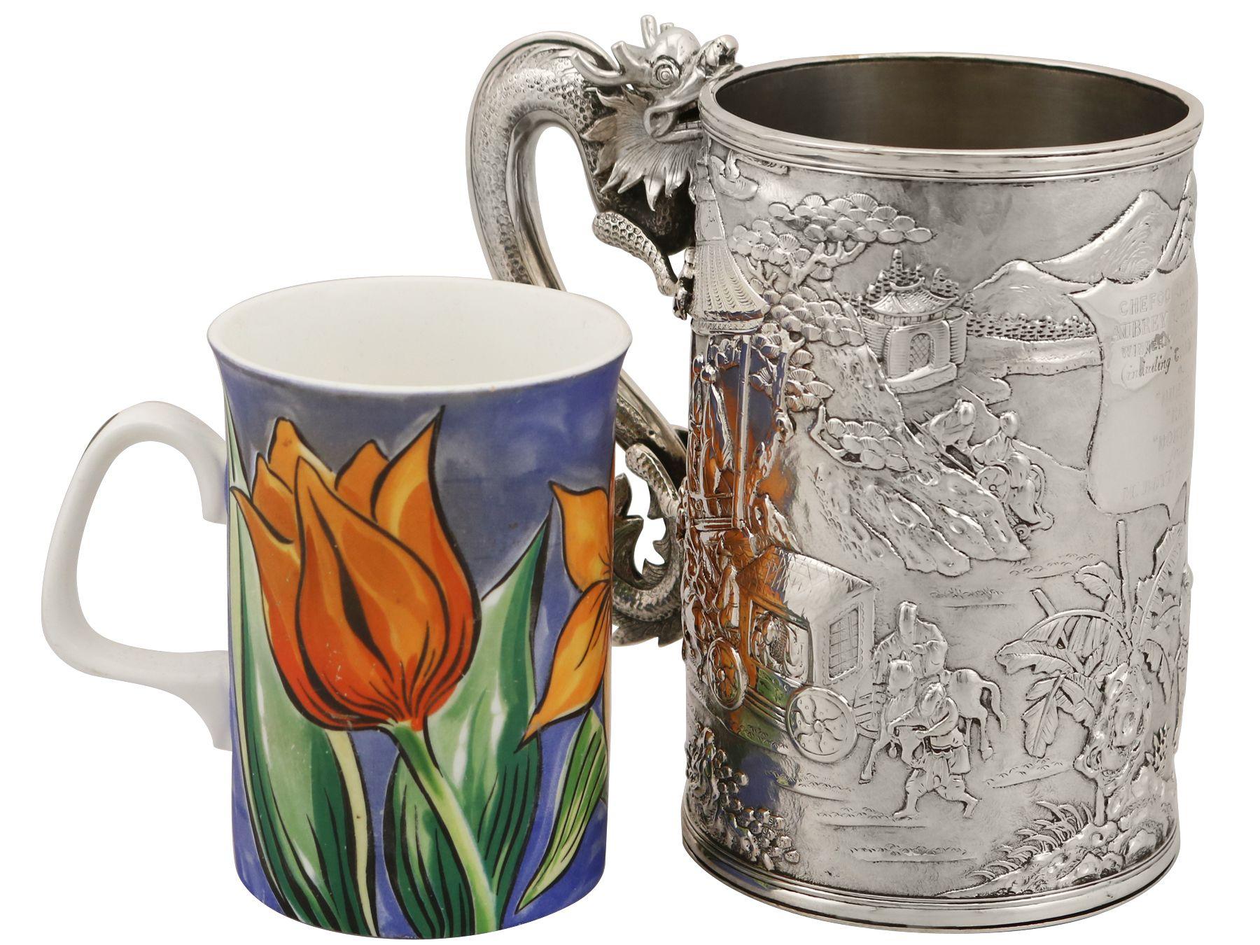 Chinese Export Silver Mug Antique, Circa 1900 In Excellent Condition In Jesmond, Newcastle Upon Tyne