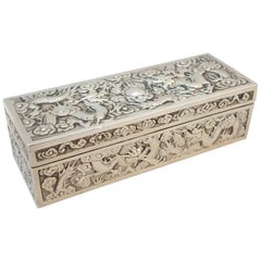 Chinese Export Silver Openwork and Repousse Box by Hung Chong, circa 1880