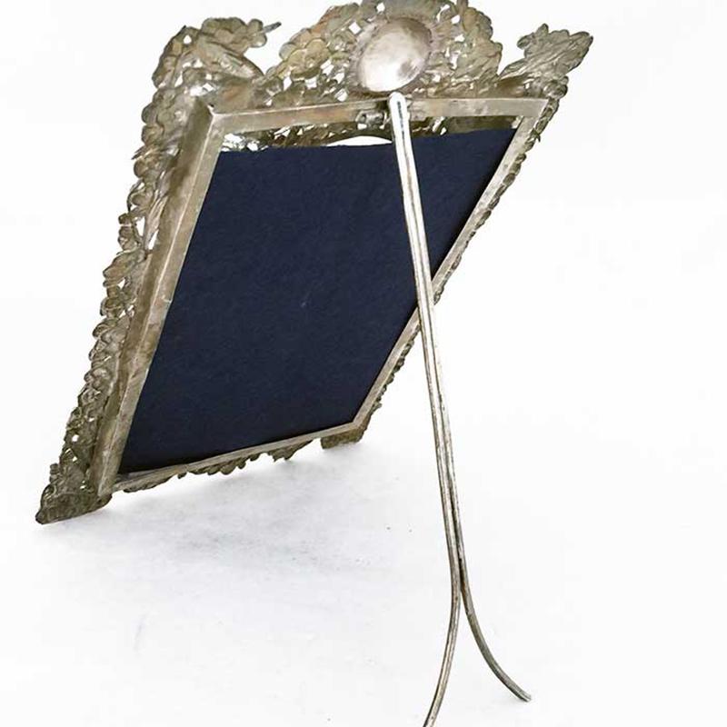 Repoussé Chinese Export Silver Photo Frame For Sale