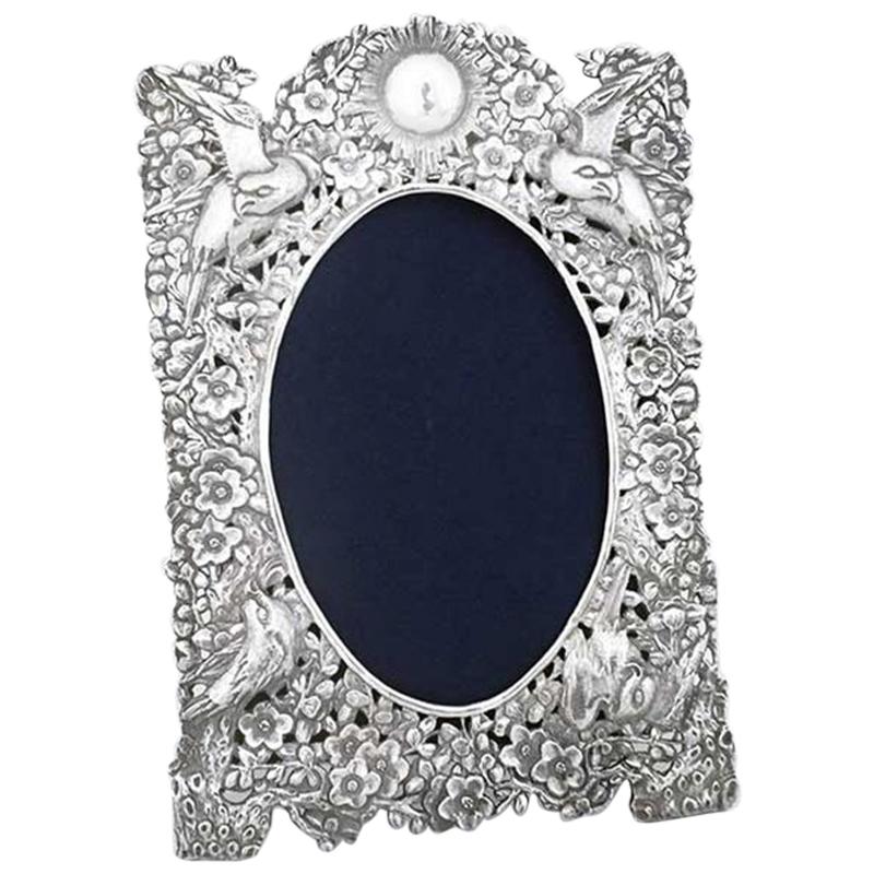 Chinese Export Silver Photo Frame For Sale