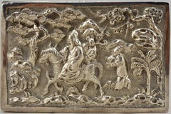 Chinese Export Silver Repousse Scenic Box by Wang Hing, circa 1870
