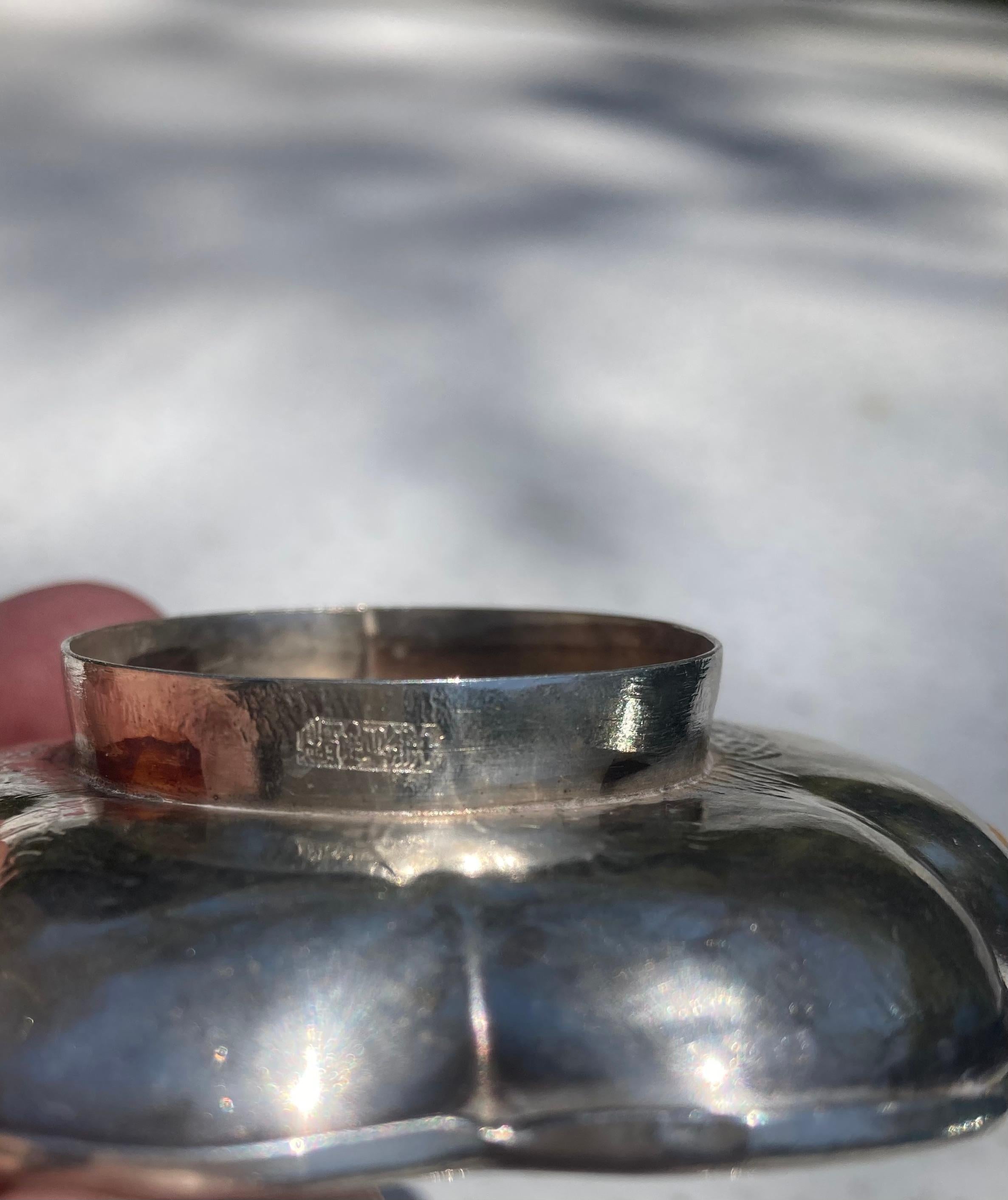 Chinese, Export Silver Set of Three Soy / Salt Cellars, Marked Zhen  Hua on Side In Good Condition For Sale In Los Angeles, CA