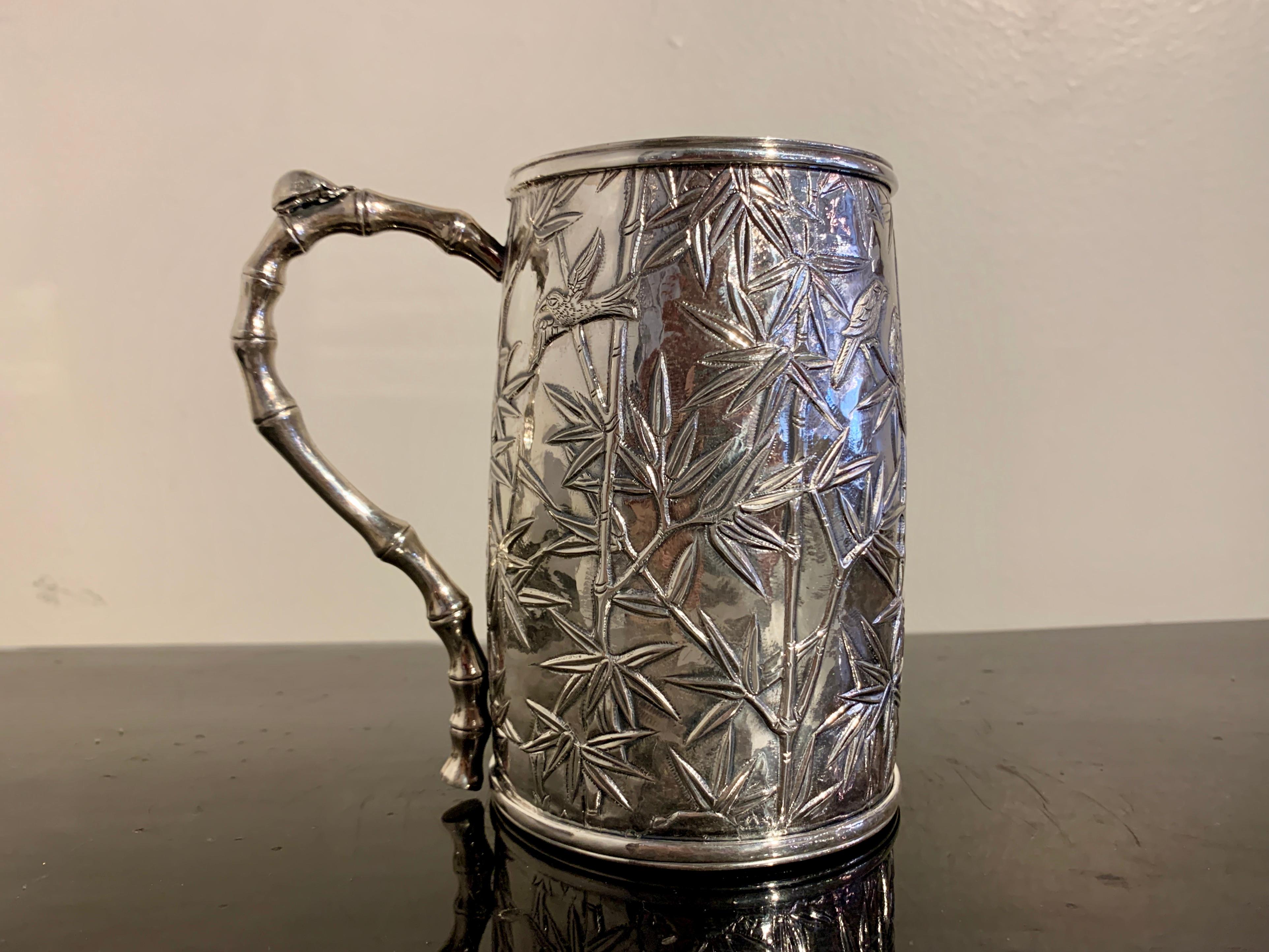 Chinese Export Silver Tankard by Luen Hing, Early 20th Century, China For Sale 1