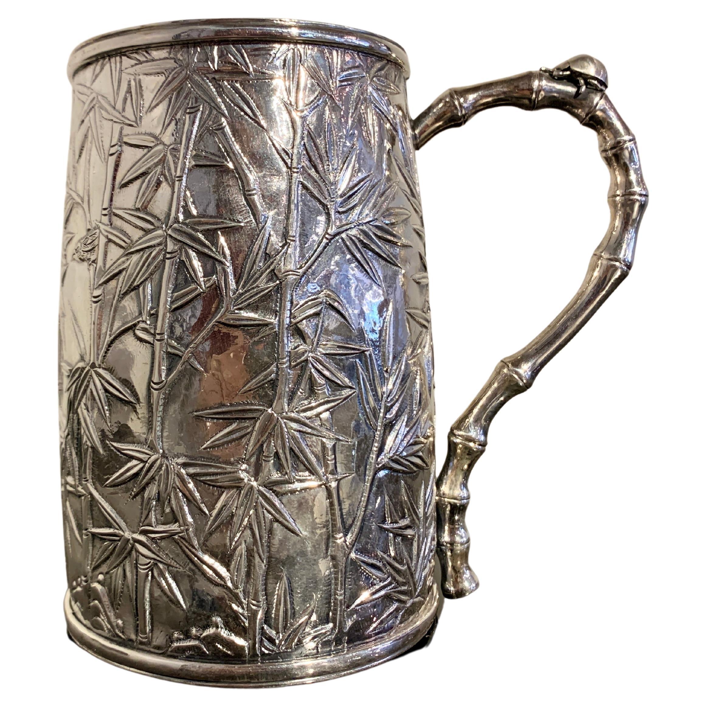 Chinese Export Silver Tankard by Luen Hing, Early 20th Century, China For Sale
