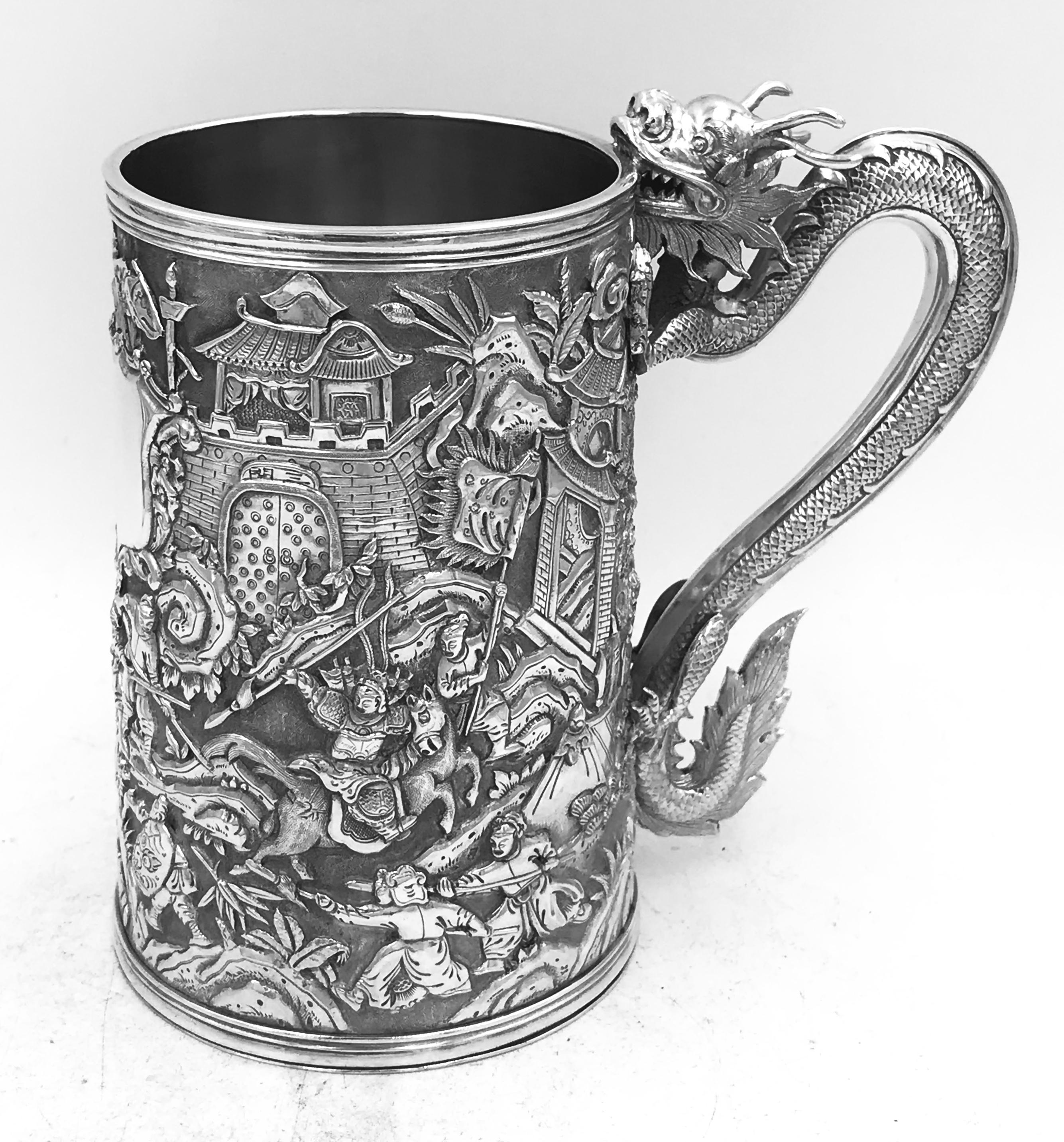 Chinese Export Silver Tankard 1