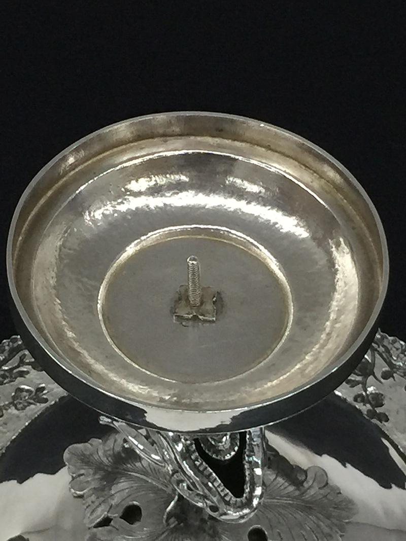 Chinese Silver Tazza by Tien Shing, Hong Kong, 19th Century For Sale 7