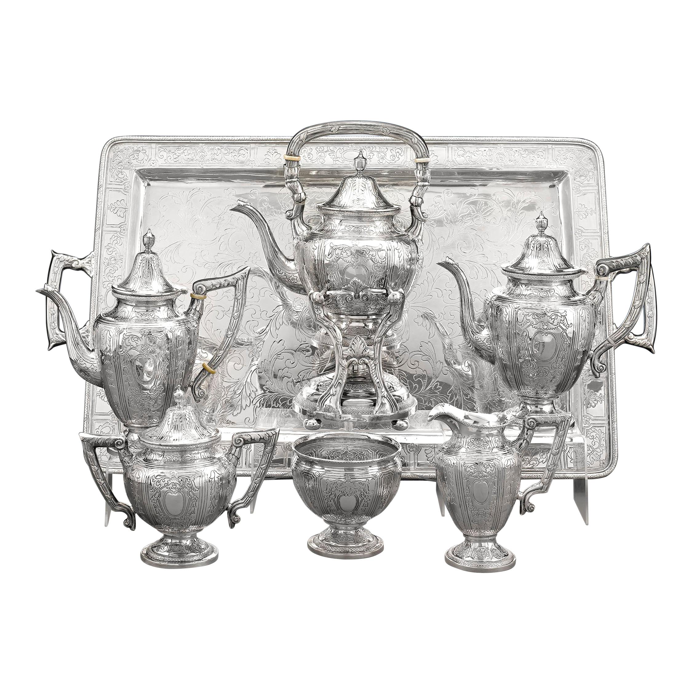 Chinese Export Silver Tea and Coffee Service For Sale