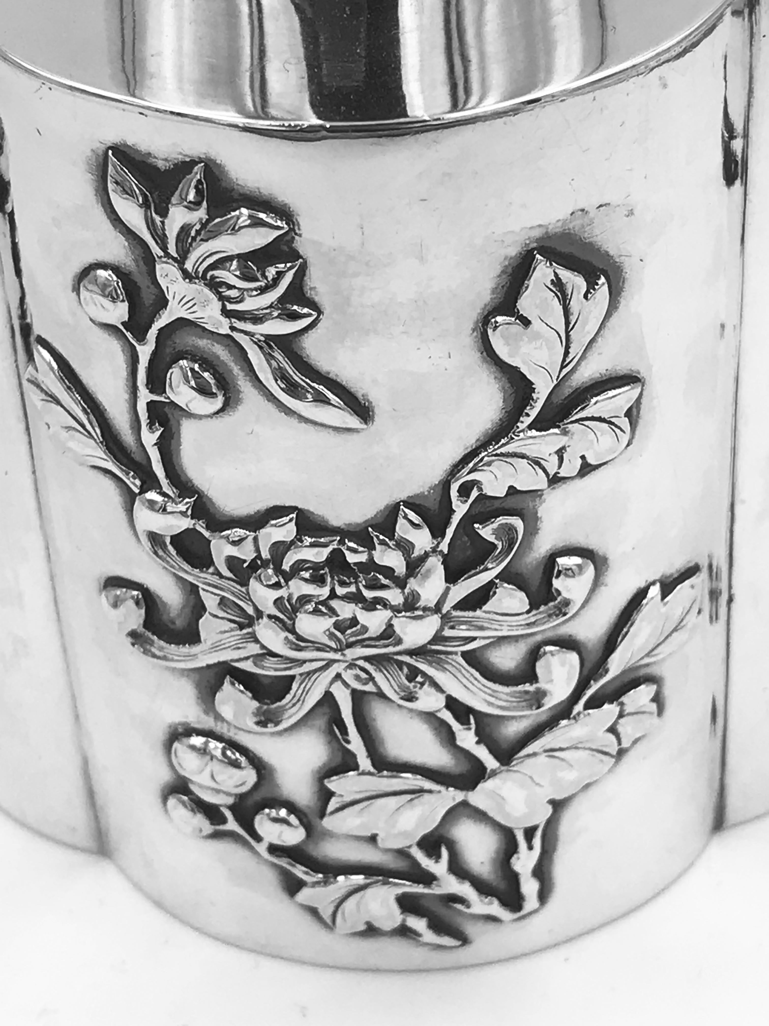 Chinese Export Silver Tea Caddy For Sale 2