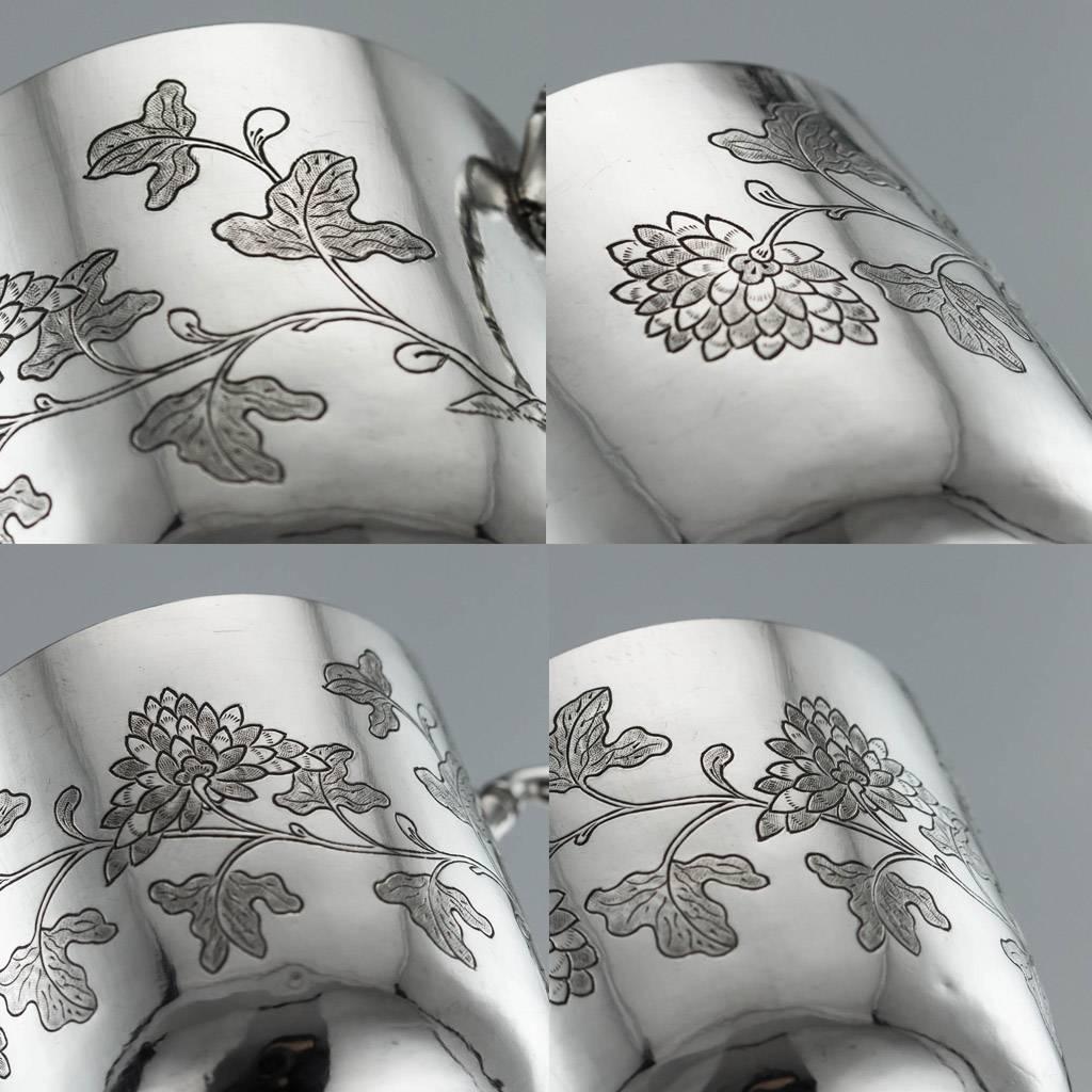 Chinese Export Silver Tea Cups, Yang Qing He, circa 1880 7