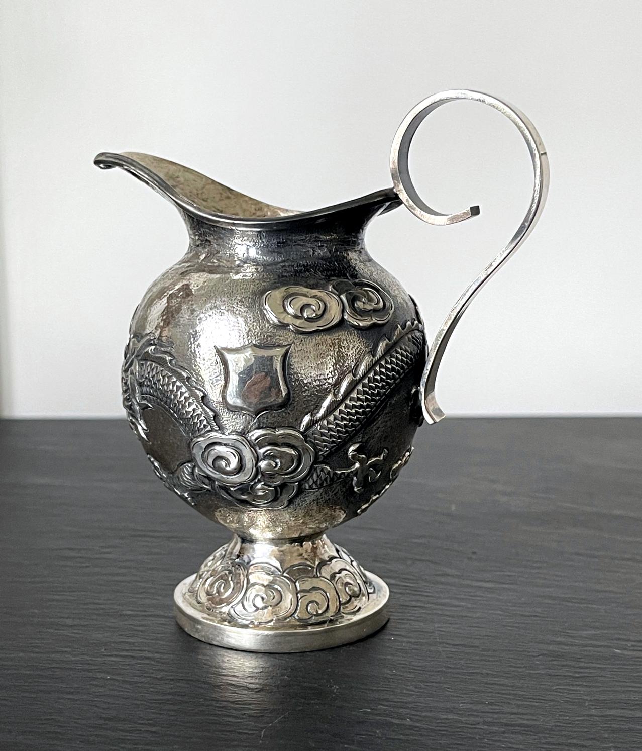 Chinese Export Silver Tea or Coffee Service by ZeeSung In Good Condition For Sale In Atlanta, GA