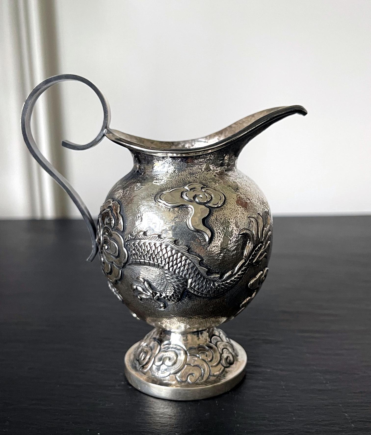 20th Century Chinese Export Silver Tea or Coffee Service by ZeeSung For Sale