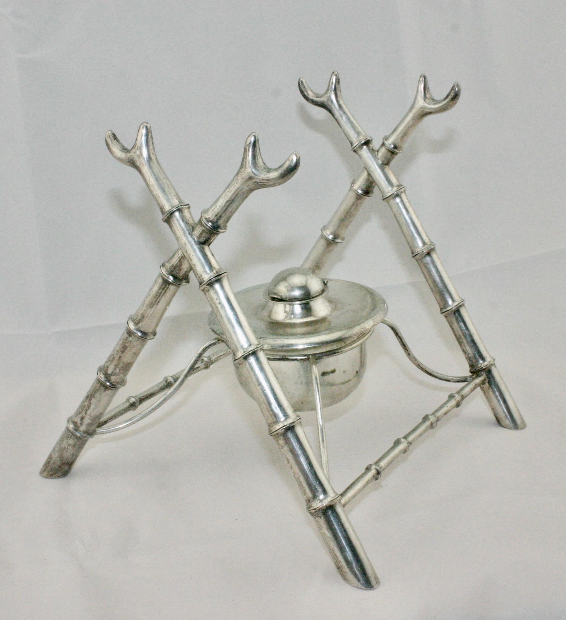 Chinese Export Silver Teapot or Kettle on a Stand by Hung Chong, circa 1900 1