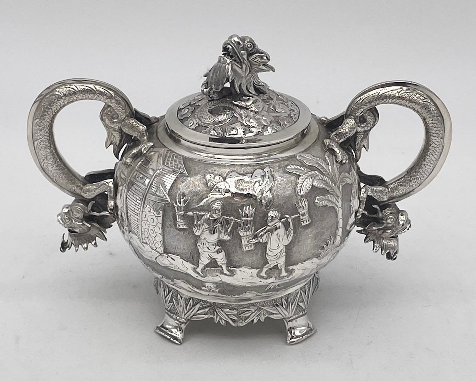 Chinese Export Silver Teaset 6
