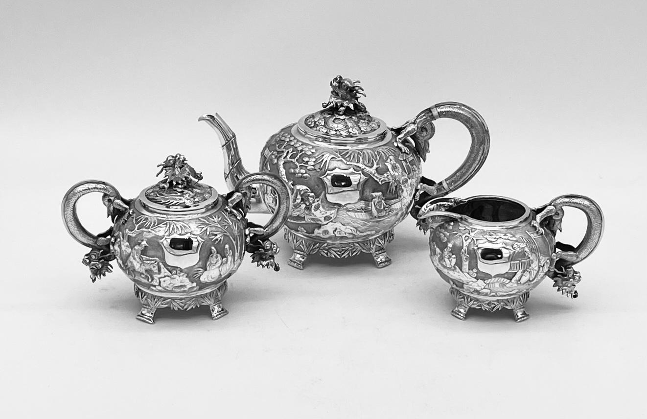 19th Century Chinese Export Silver Teaset