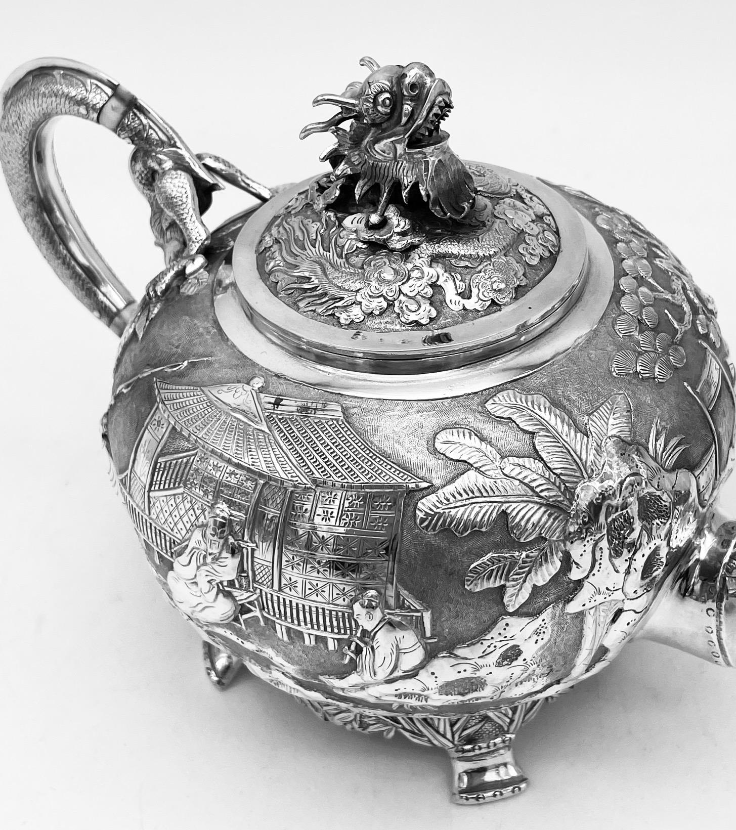 Chinese Export Silver Teaset 2