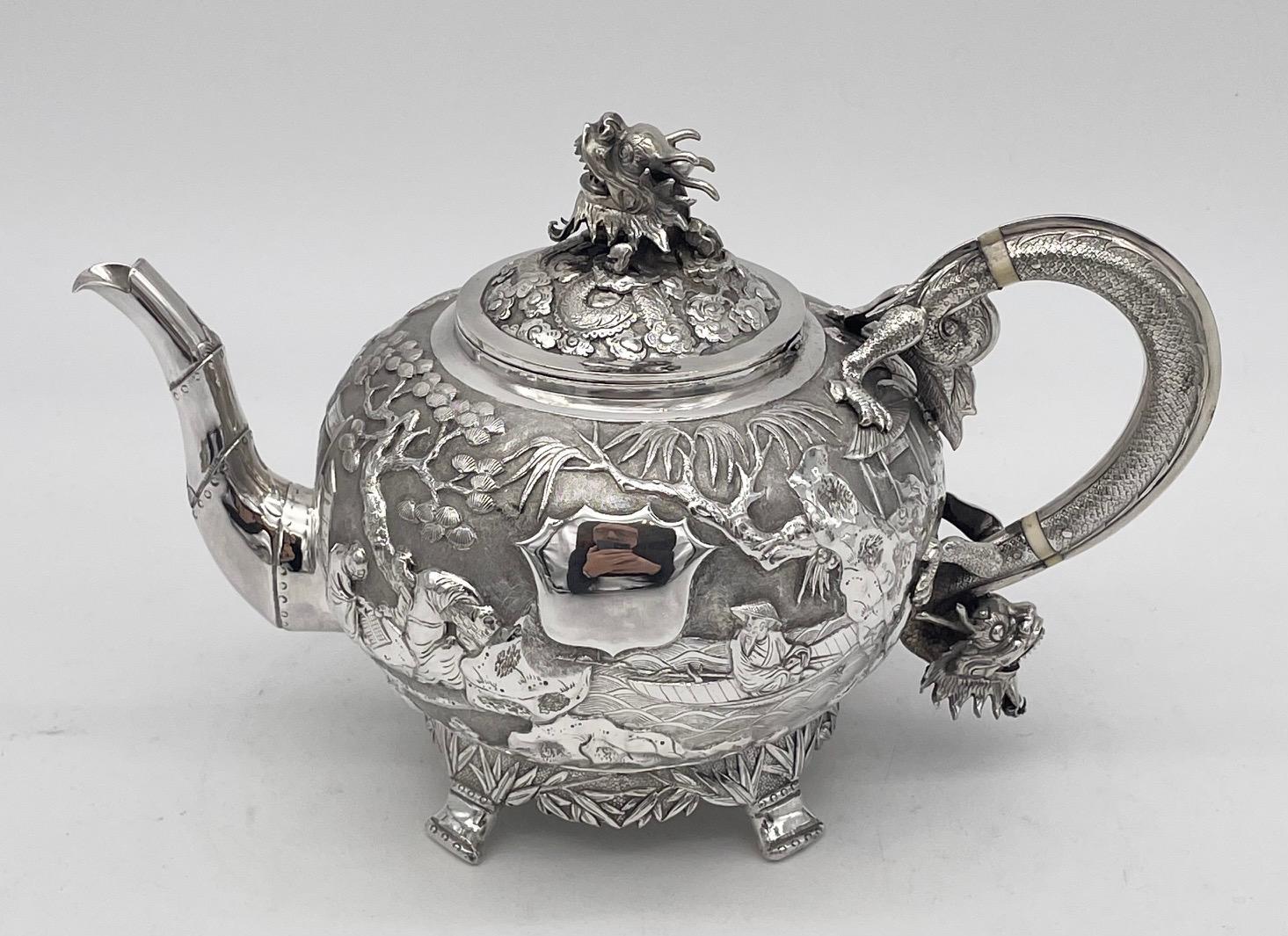 Chinese Export Silver Teaset 3