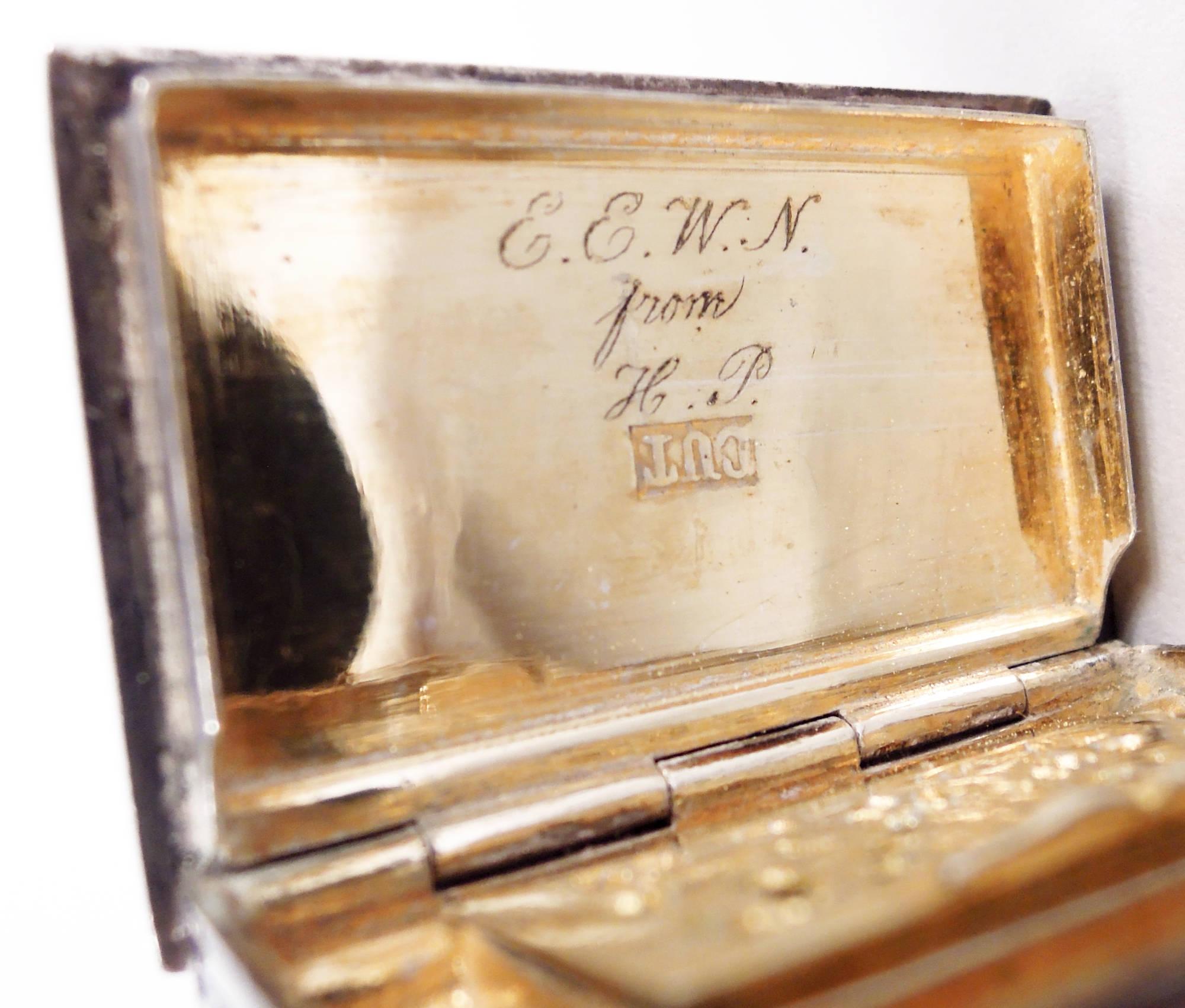 Chinese Export Silver Vinaigrette by Canton Retailer Cutshing For Sale 5
