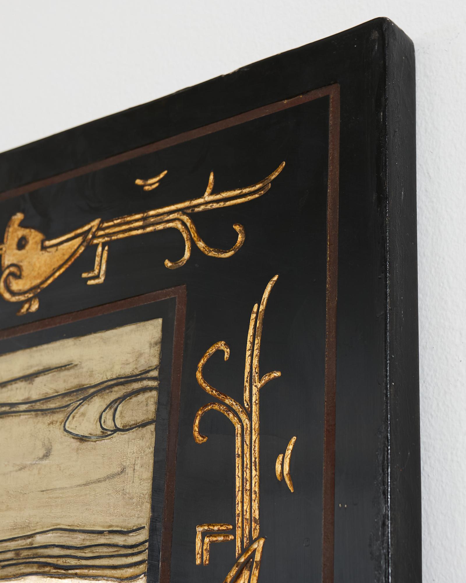 Chinese Export Sechs Panel Coromandel Bildschirm vergoldet Hof im Angebot 8