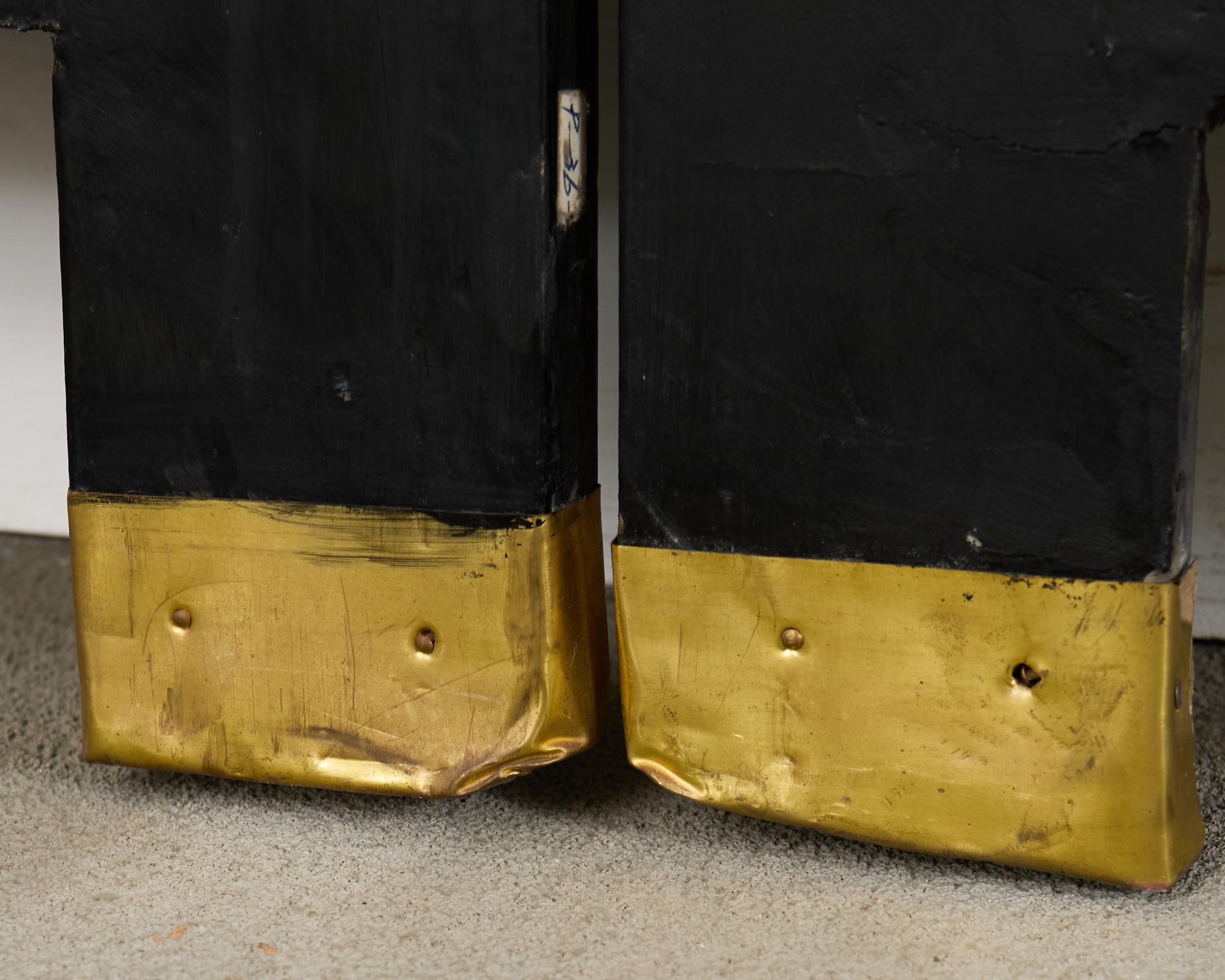 Chinese Export Sechs Panel lackiert Coromandel Bildschirm Hof im Angebot 3