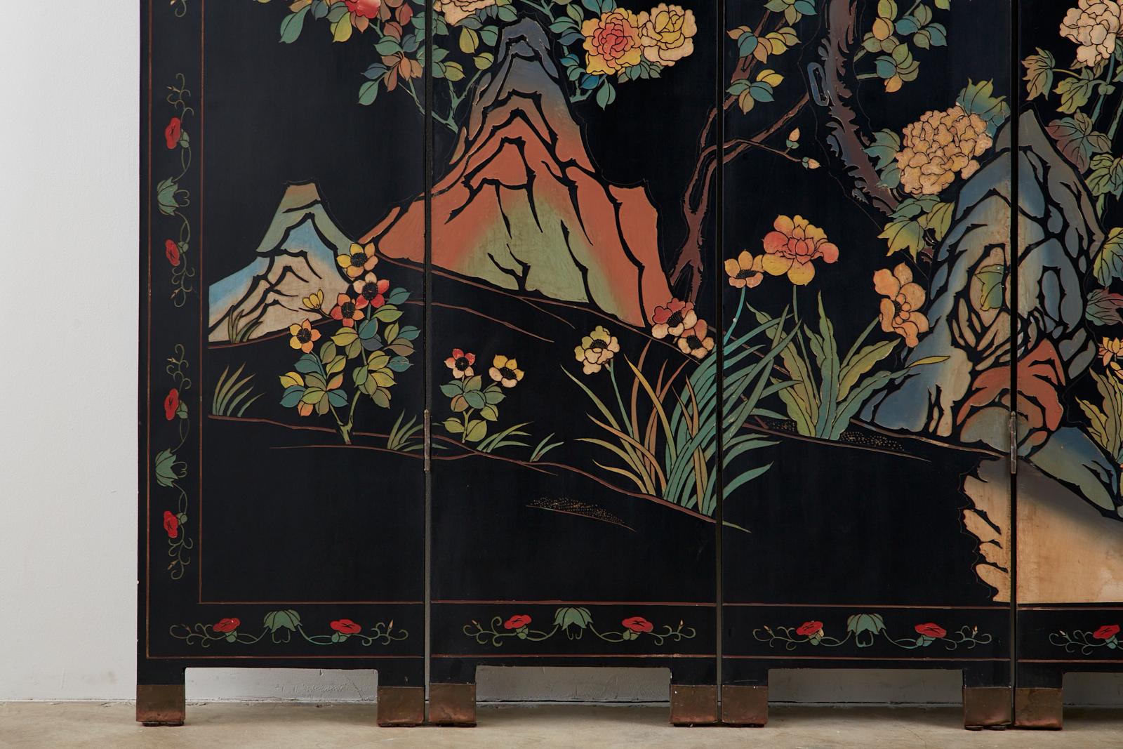 Chinese Export Six-Panel Lacquered Coromandel Screen 3