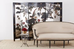 Chinese Export Six-Panel Silver Leaf Coromandel Screen