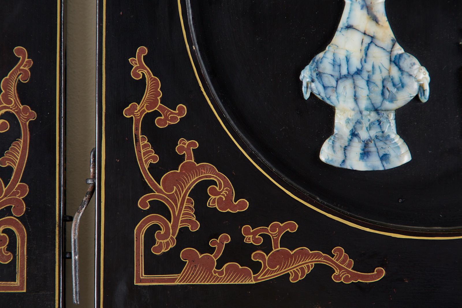 Chinese Export Six-Panel Soapstone Lacquered Coromandel Screen 11