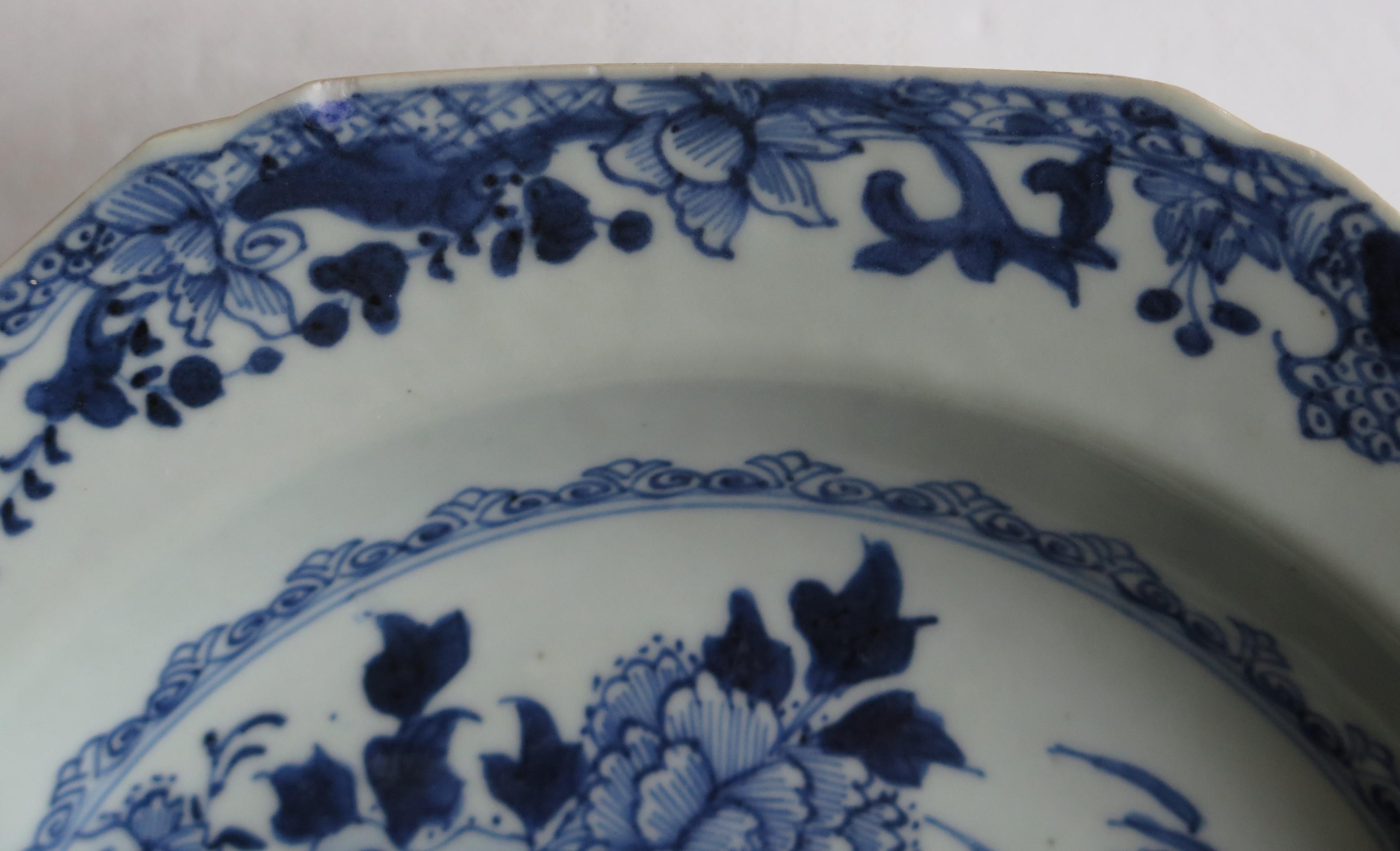 Chinese Export Soup or Deep Plate Canton Blue & White Porcelain, Qing circa 1770 6
