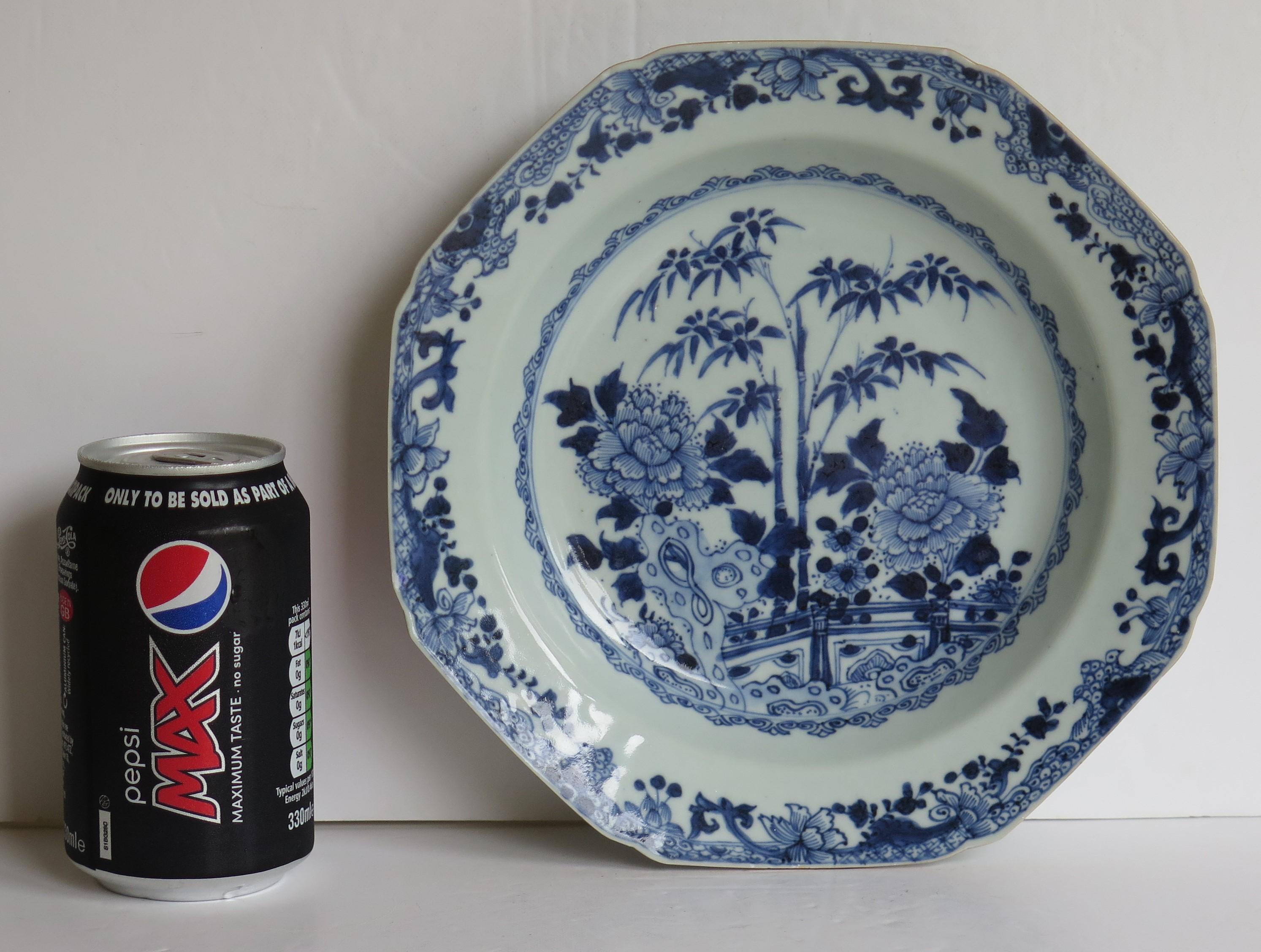 Chinese Export Soup or Deep Plate Canton Blue & White Porcelain, Qing circa 1770 9