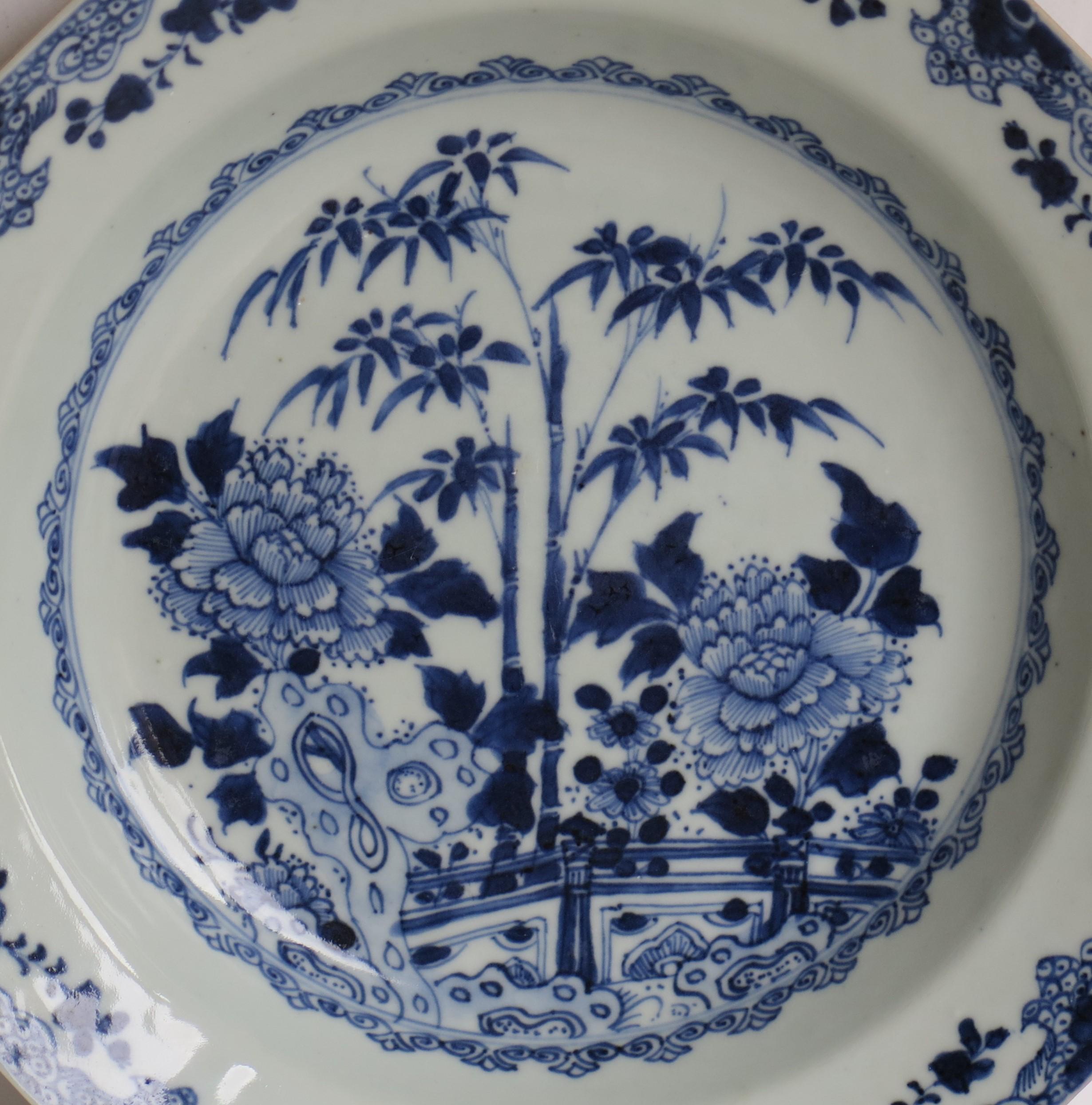 Chinese Export Soup or Deep Plate Canton Blue & White Porcelain, Qing circa 1770 In Good Condition In Lincoln, Lincolnshire