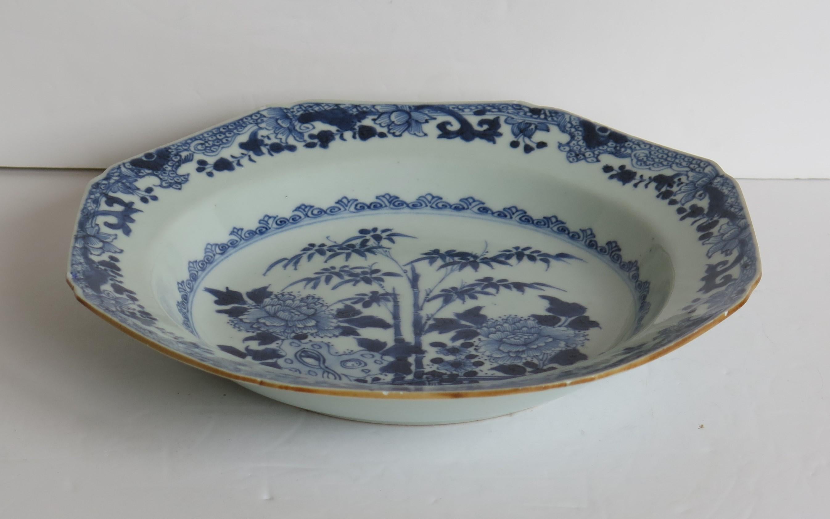 Chinese Export Soup or Deep Plate Canton Blue & White Porcelain, Qing circa 1770 1