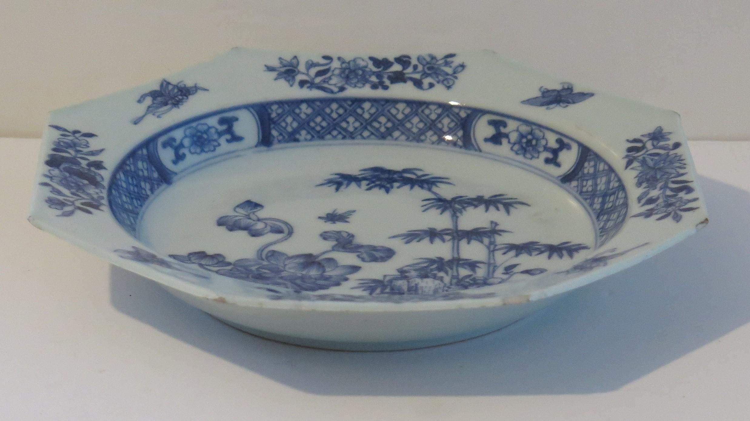 Chinese Export Soup or Deep Plate Canton Blue & White Porcelain, Qing circa 1770 1