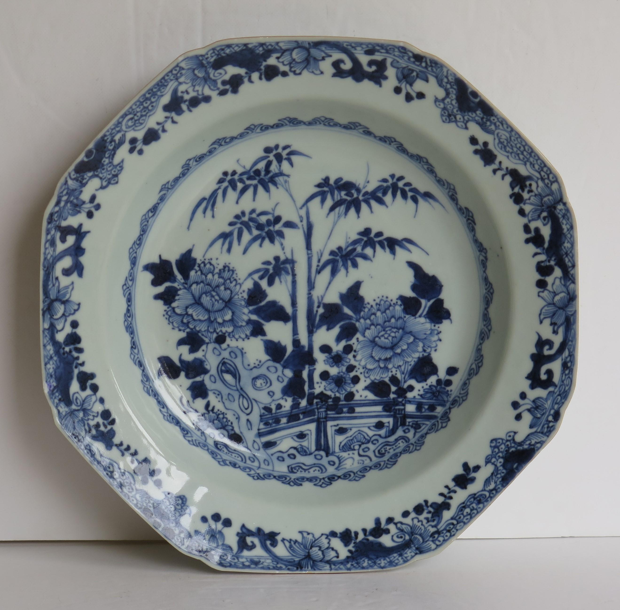 Chinese Export Soup or Deep Plate Canton Blue & White Porcelain, Qing circa 1770 2