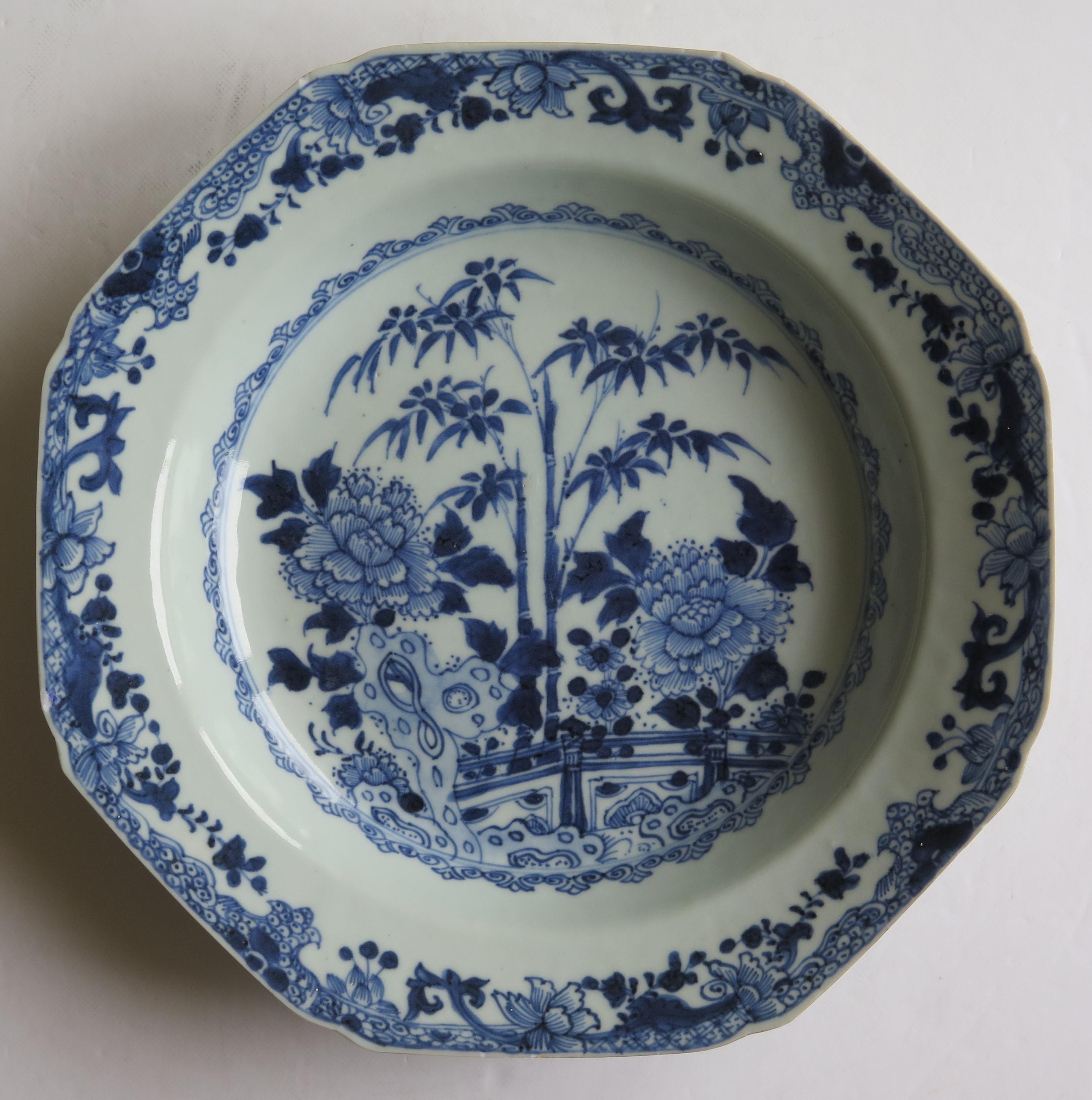 Chinese Export Soup or Deep Plate Canton Blue & White Porcelain, Qing circa 1770 3